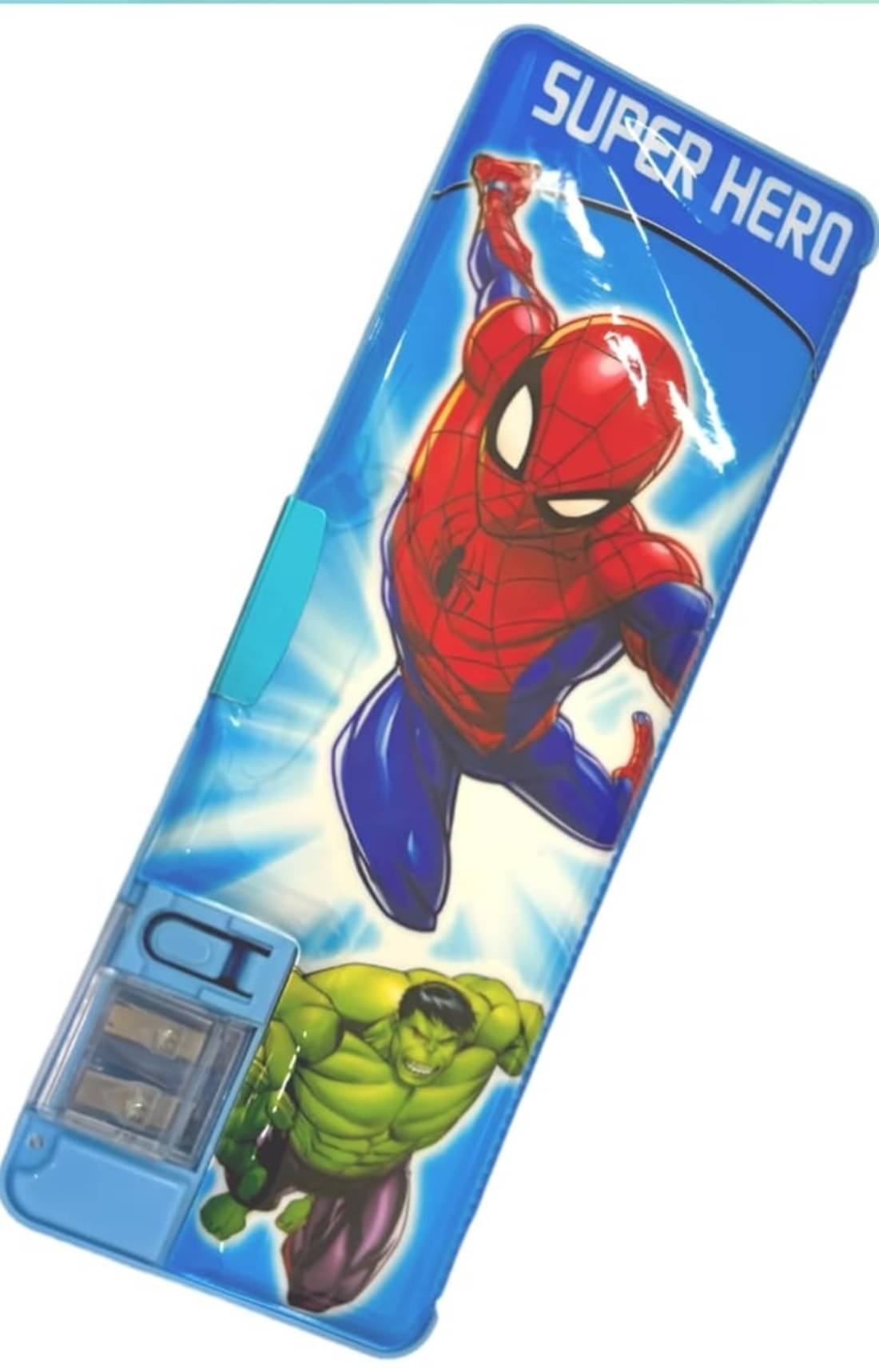     			Trendy Action Figure Character LED Pencil Box Built-in 2 Sharpeners with Magnet Lock Luxury Pencil Case for Kids Stationary Organizer School Supplies-(LED D2)