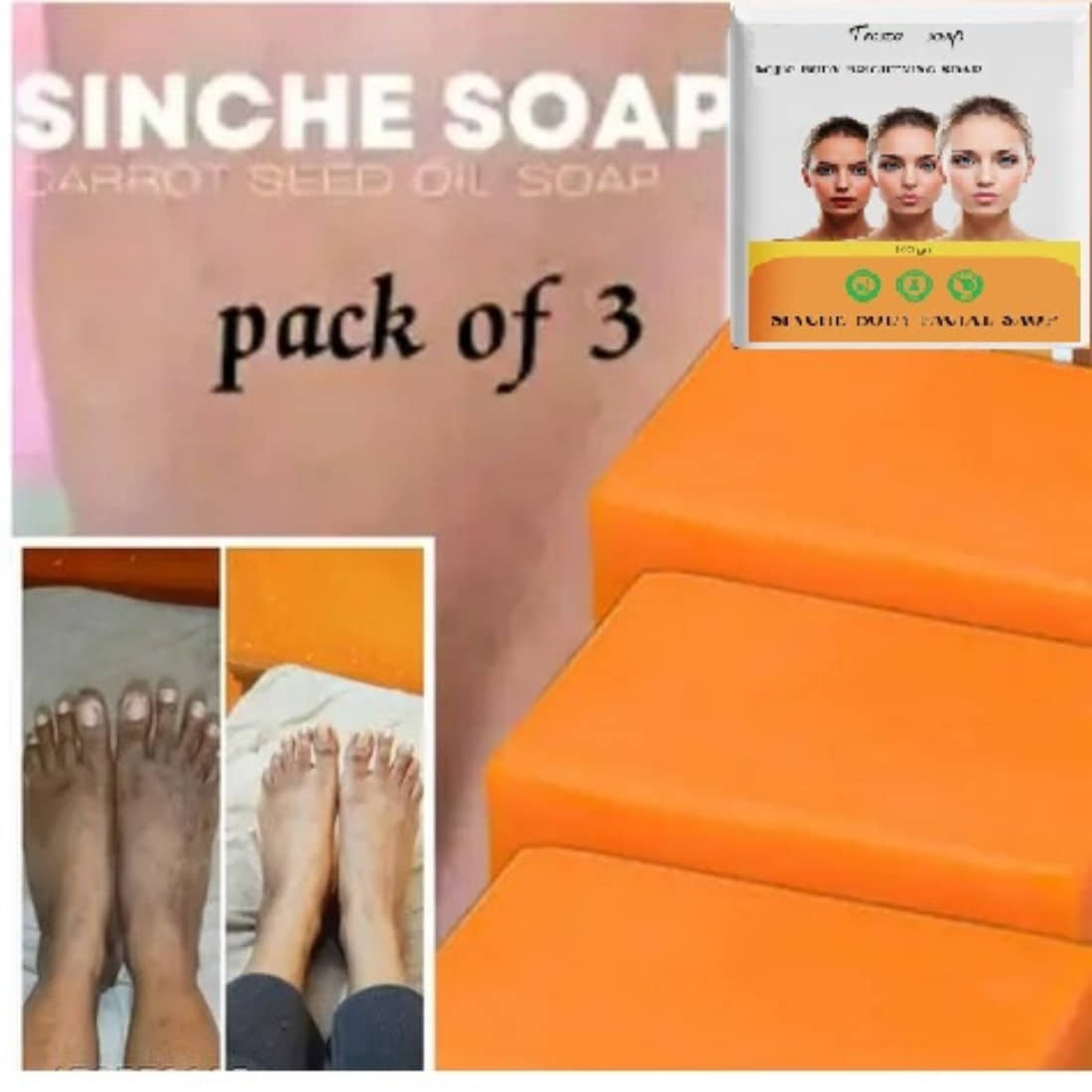 Treszo Beauty skincare sinche Body Soap Natural Soap for All Skin Type ( Pack of 3 )