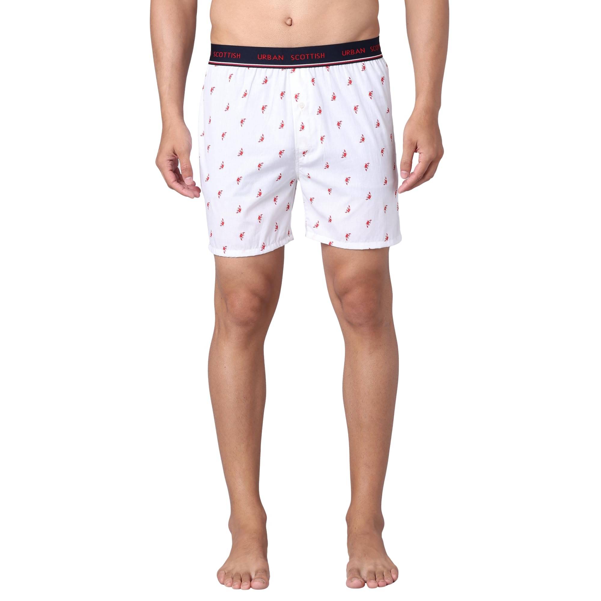 URBAN SCOTTISH Pack of 1 Cotton Boxers For Men's ( White ) URBAN SCOTTISH Pack of 1 Cotton Boxers For Men's ( White )