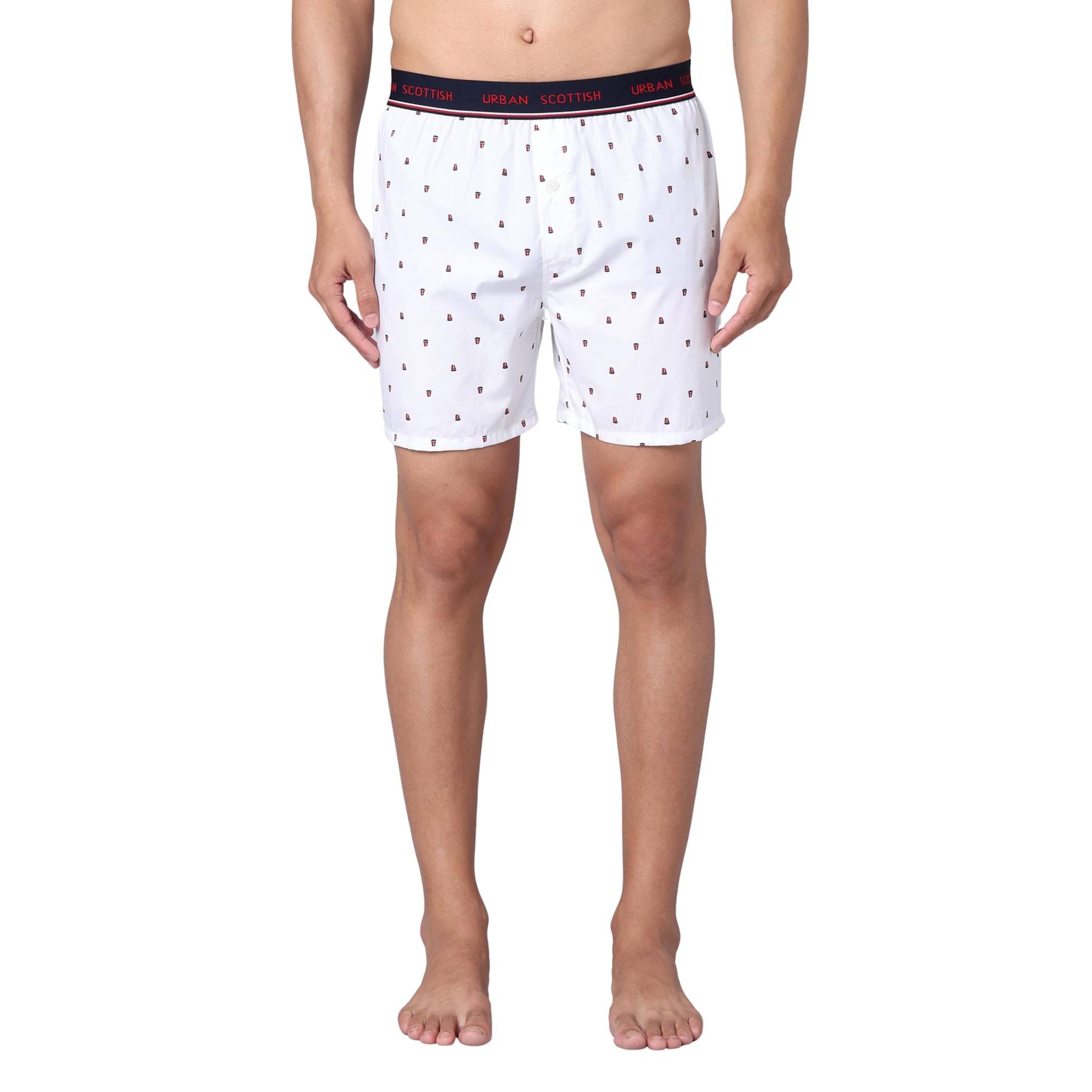     			URBAN SCOTTISH Pack of 1 Cotton Boxers For Men's ( White )
