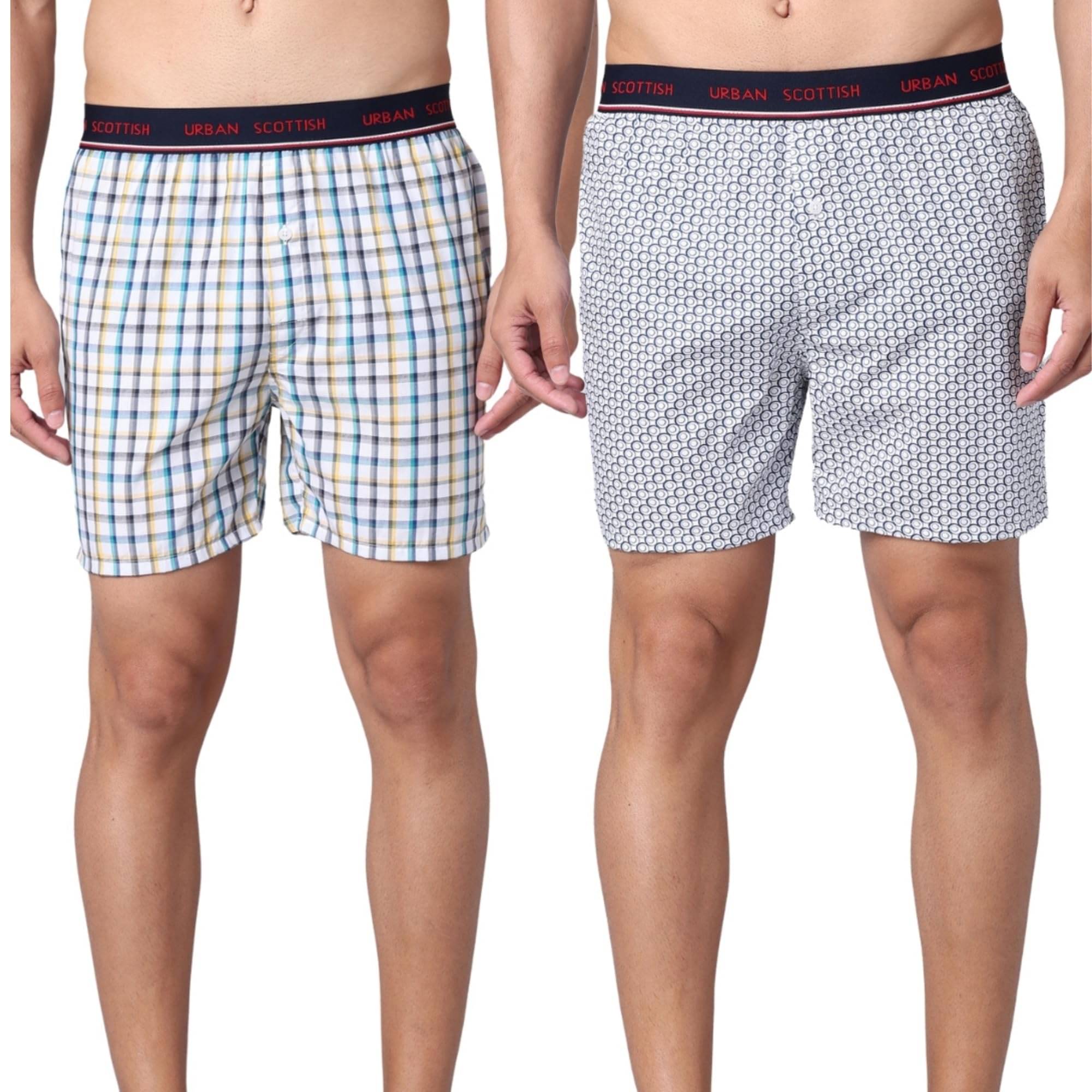 URBAN SCOTTISH Pack of 2 Cotton Boxers For Men's ( Multicolor ) URBAN SCOTTISH Pack of 2 Cotton Boxers For Men's ( Multicolor )