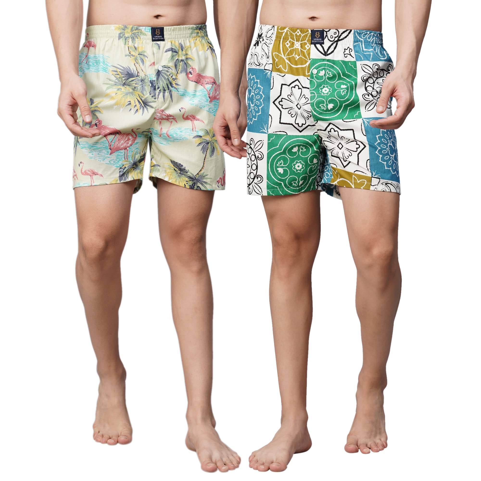     			URBAN SCOTTISH Pack of 2 Cotton Boxers For Men's ( Multicolor )