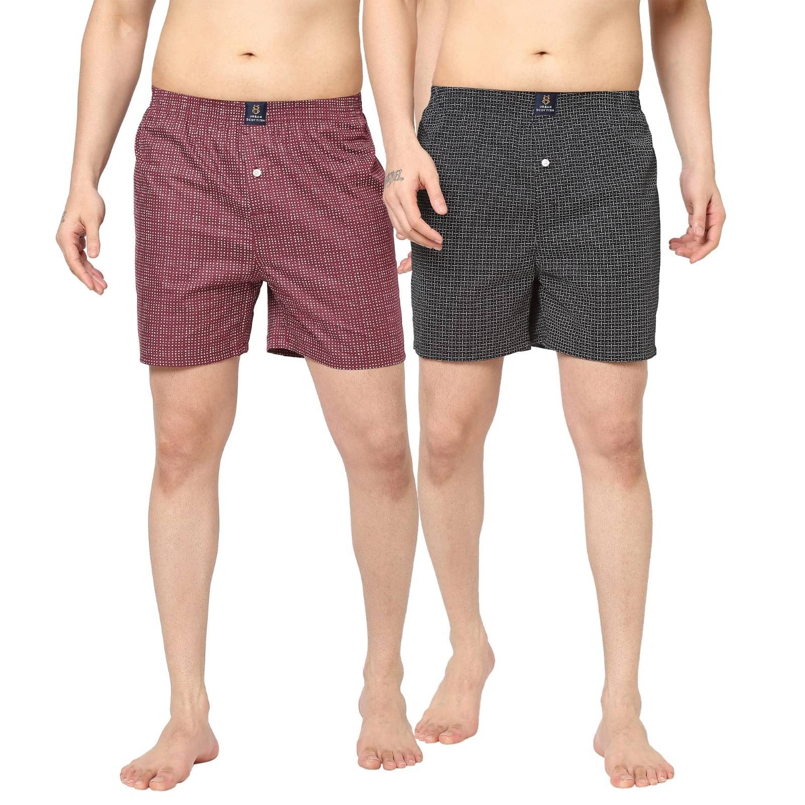     			URBAN SCOTTISH Pack of 2 Cotton Boxers For Men's ( Multicolor )