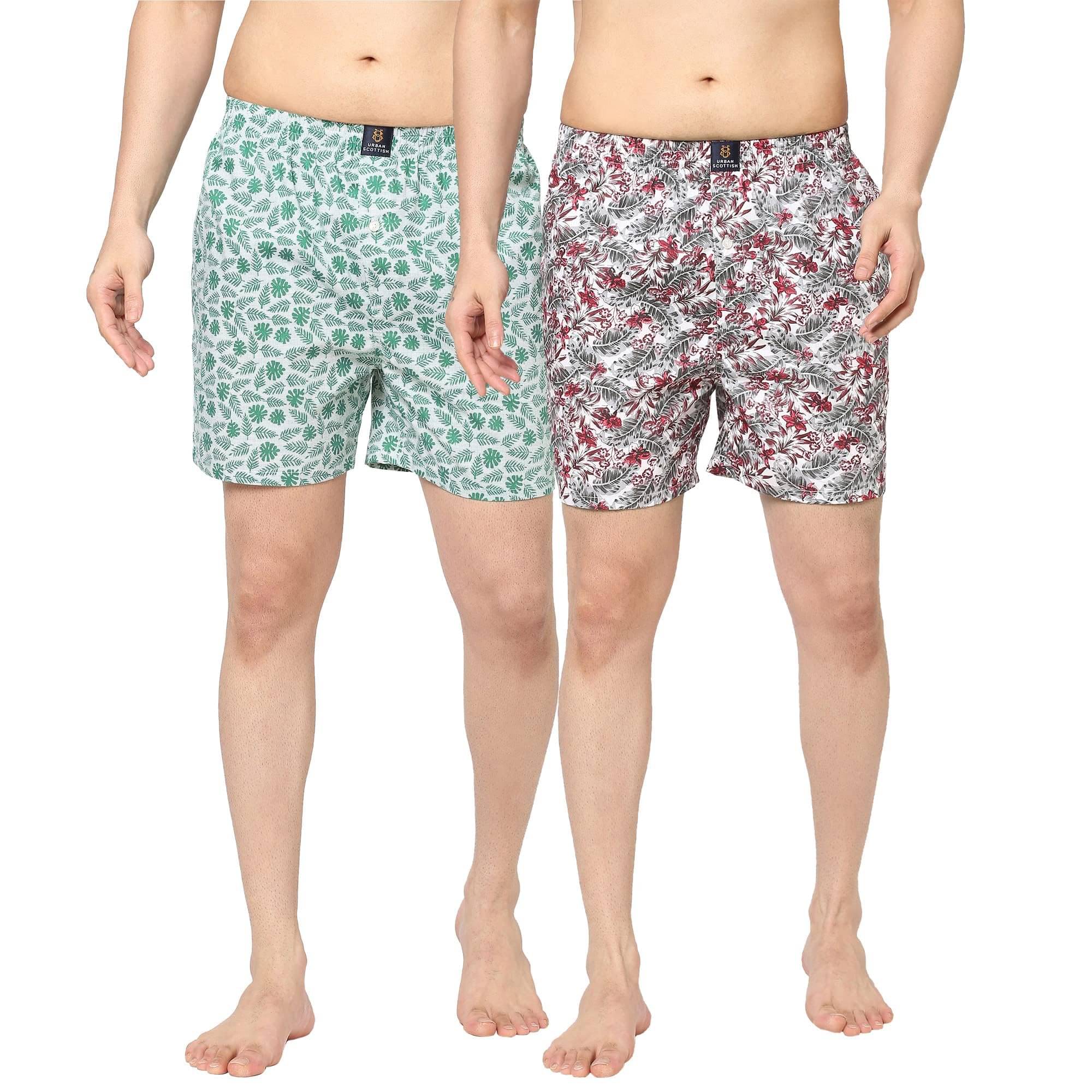 URBAN SCOTTISH Pack of 2 Cotton Boxers For Men's ( Multicolor )     			URBAN SCOTTISH Pack of 2 Cotton Boxers For Men's ( Multicolor )