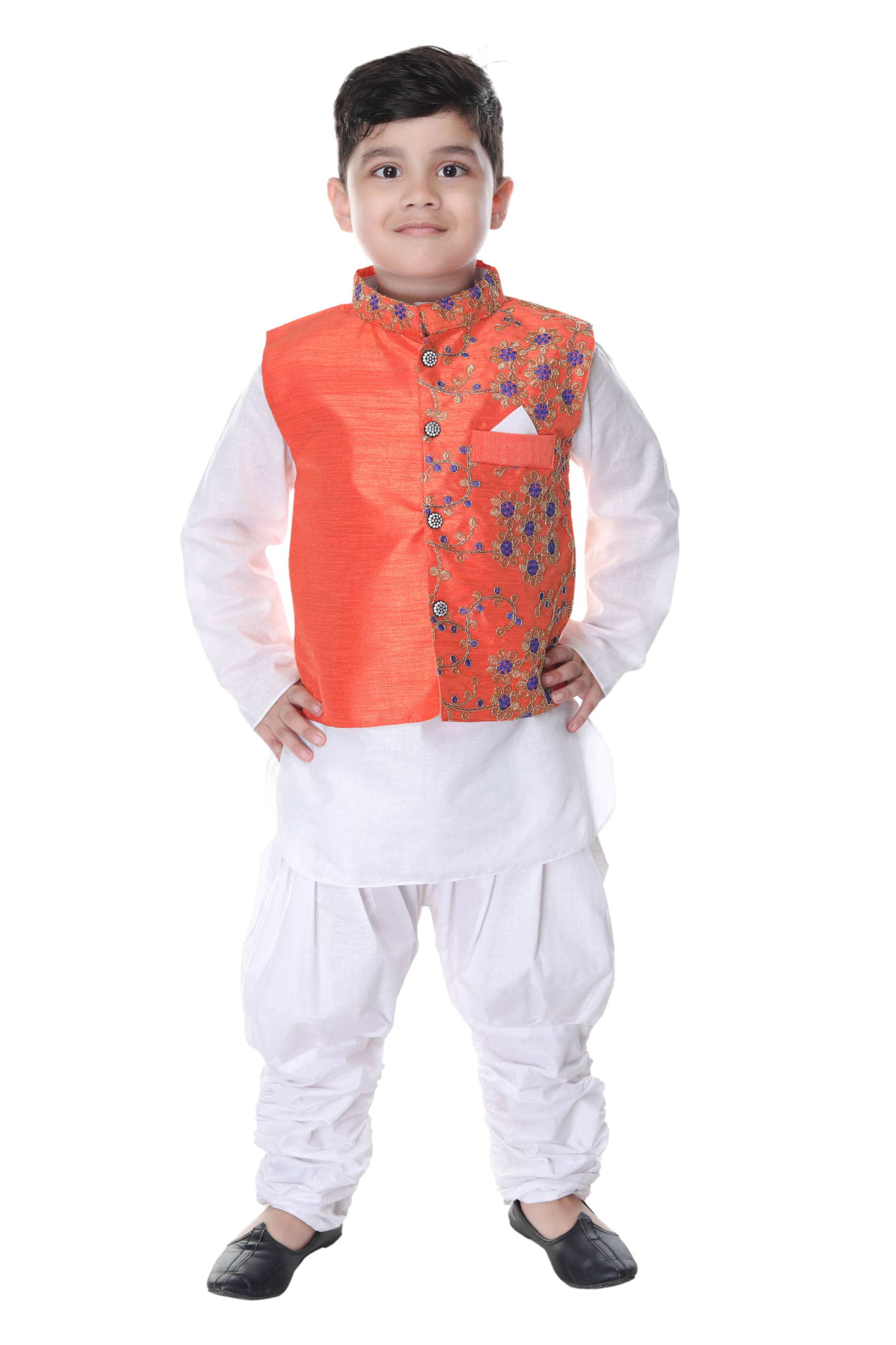 s muktar garments Baby Boys Cotton Ethnic - Pattern Kurta Pyjama Set ( Orange , Pack of 1 ) s muktar garments Baby Boys Cotton Ethnic - Pattern Kurta Pyjama Set ( Orange , Pack of 1 )