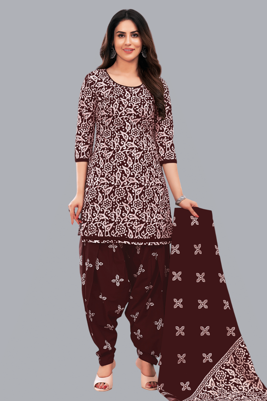 shree jeenmata collection Unstitched Cotton Printed Dress Material - Maroon ( Pack of 1 ) shree jeenmata collection Unstitched Cotton Printed Dress Material - Maroon ( Pack of 1 )