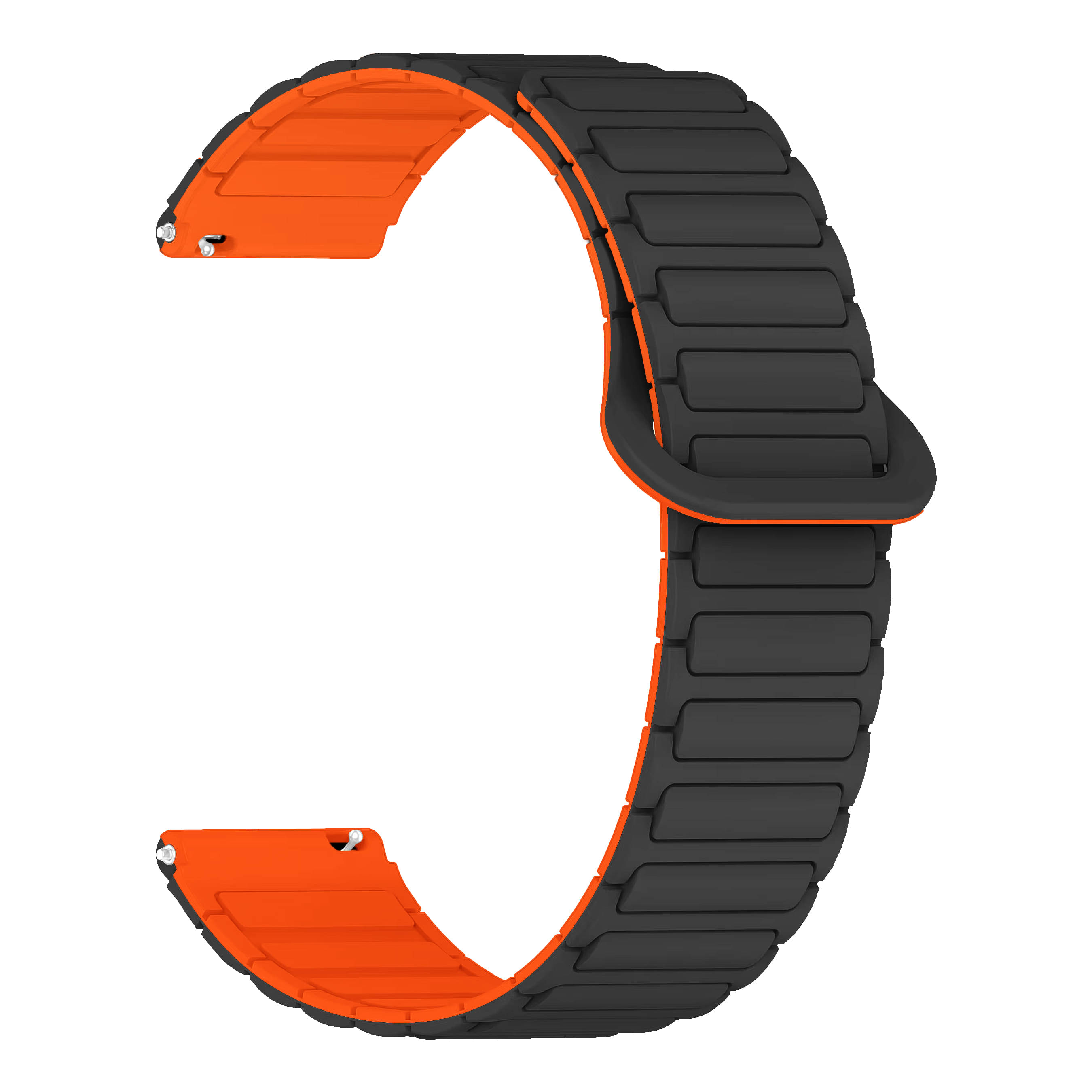     			ACM Watch Strap Magnetic Silicone 20mm compatible with Samsung Galaxy Watch Fe Smartwatch Luxury Colorful Band Black with Orange