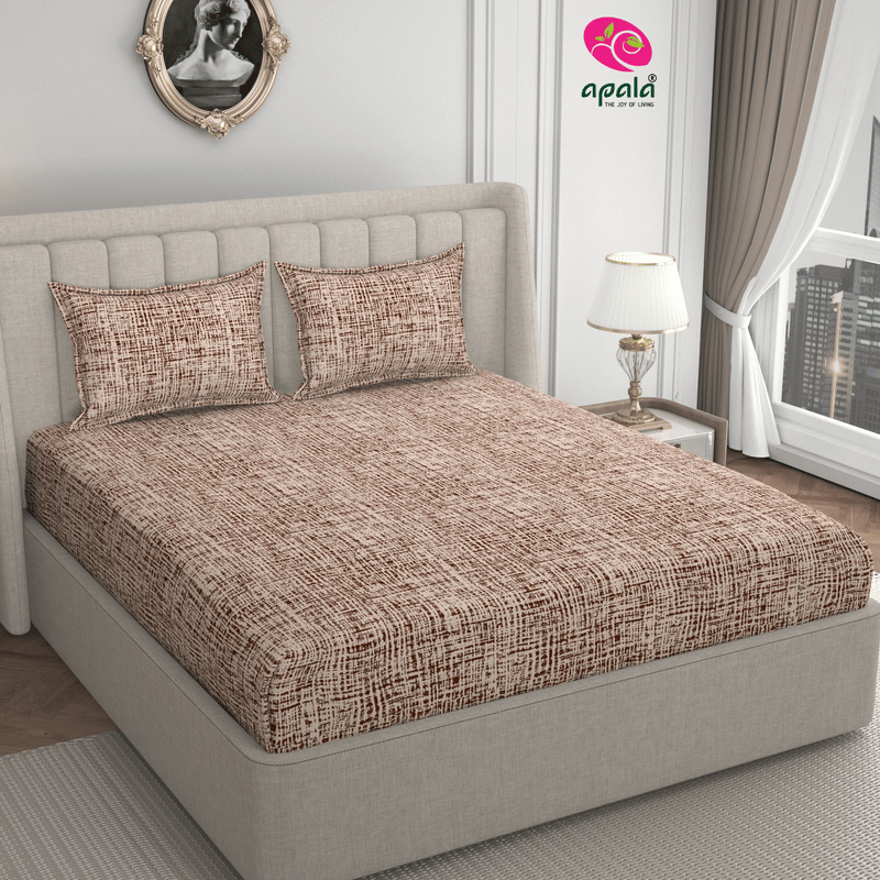    			Apala Microfiber 1 Double King Bedsheet with 2 Pillow Covers ( Cream )
