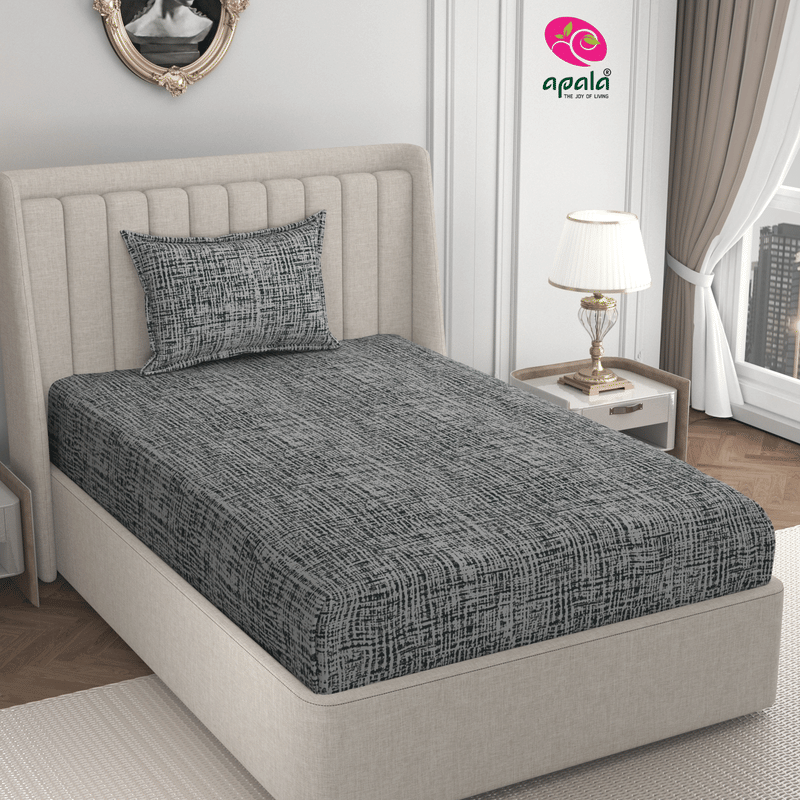 Apala Microfiber 1 Single Bedsheet with 1 Pillow Cover ( Gray )