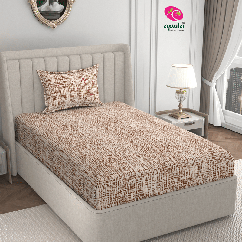     			Apala Microfiber 1 Single Bedsheet with 1 Pillow Cover ( Cream )