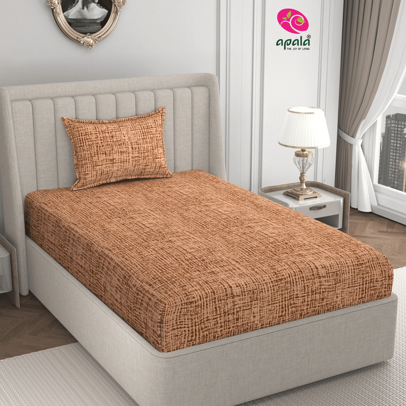     			Apala Microfiber 1 Single Bedsheet with 1 Pillow Cover ( Beige )