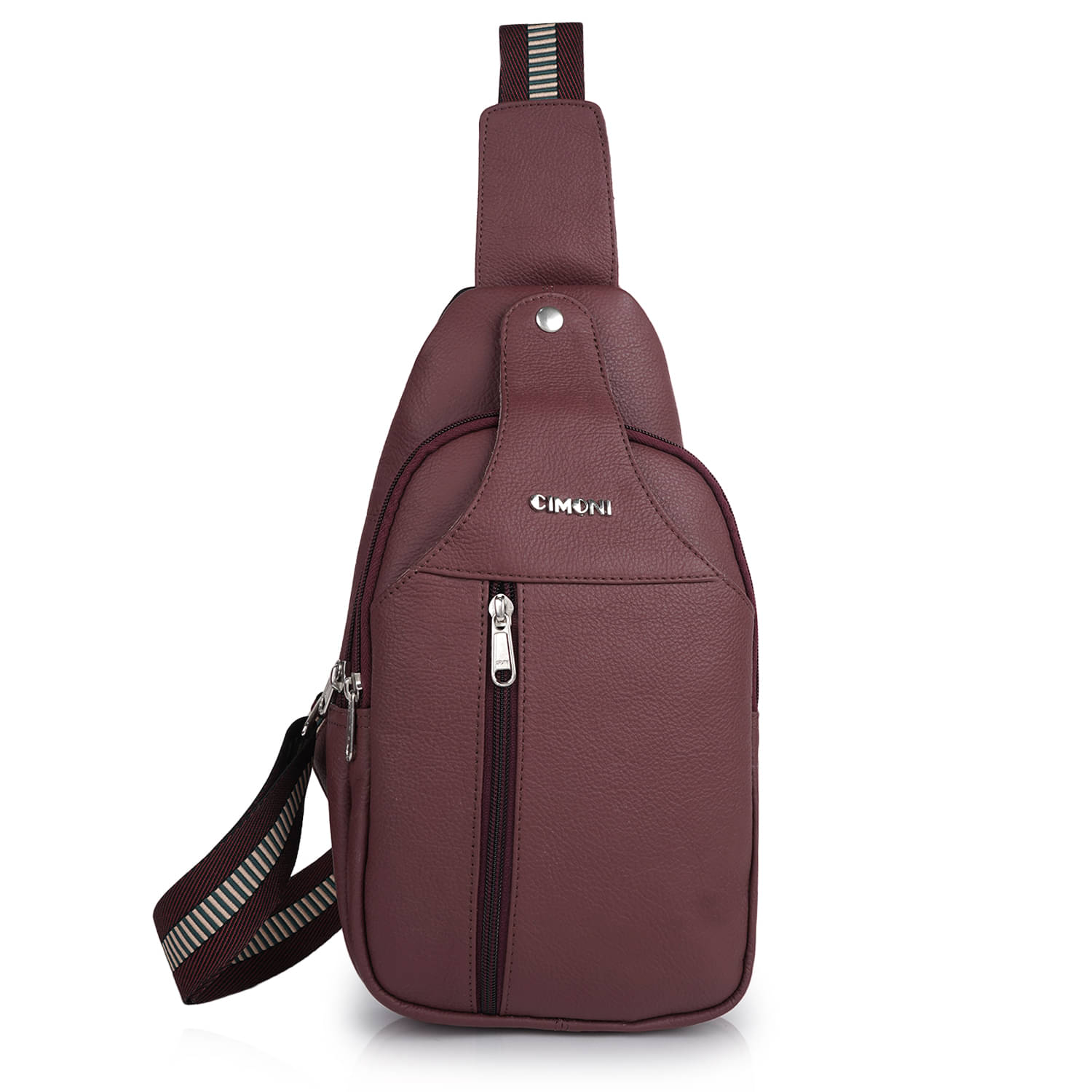     			CIMONI Maroon Solid Messenger Bag