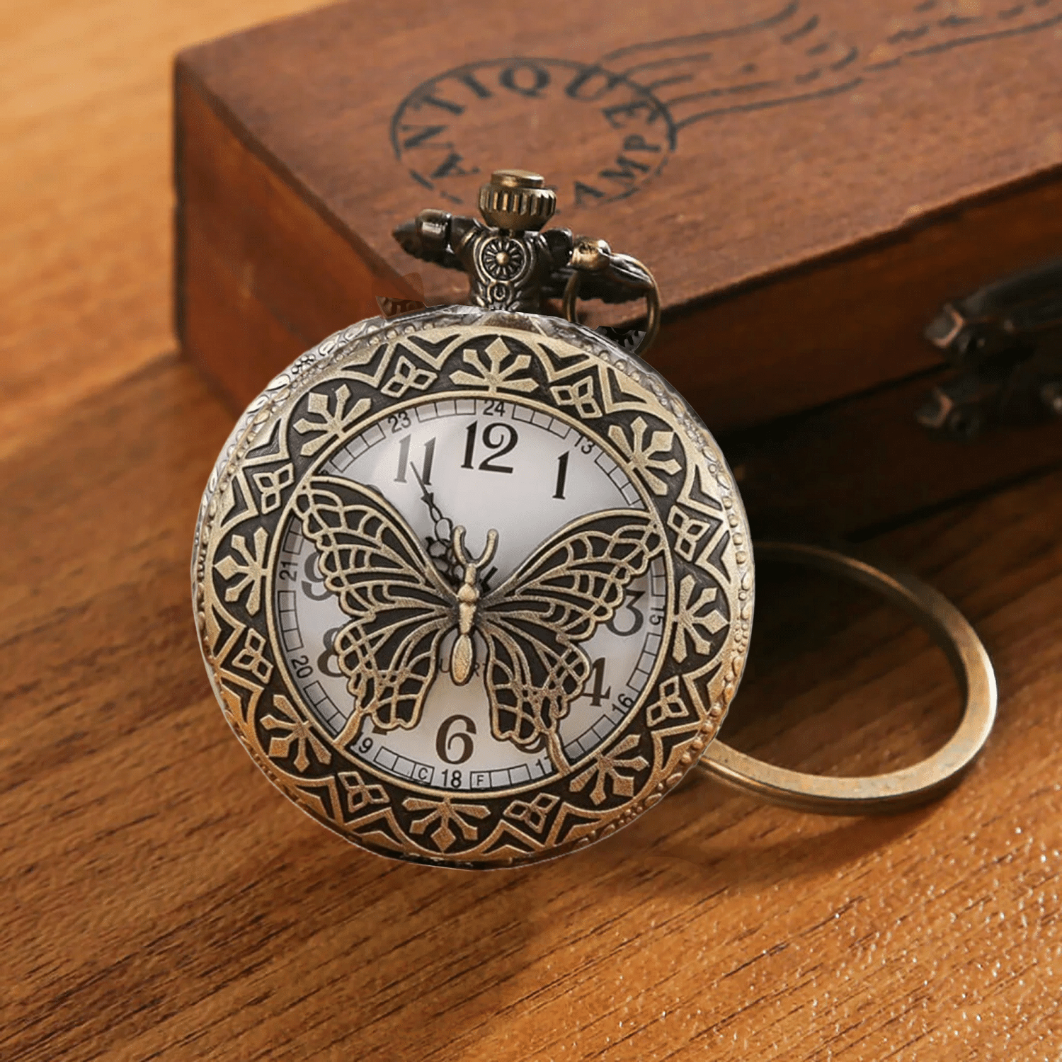 GT Gala Time Butterfly Brnoze Unique Premium quality Pocket Watch Collectible Gift for Men Key Chain GT Gala Time Butterfly Brnoze Unique Premium quality Pocket Watch Collectible Gift for Men Key Chain