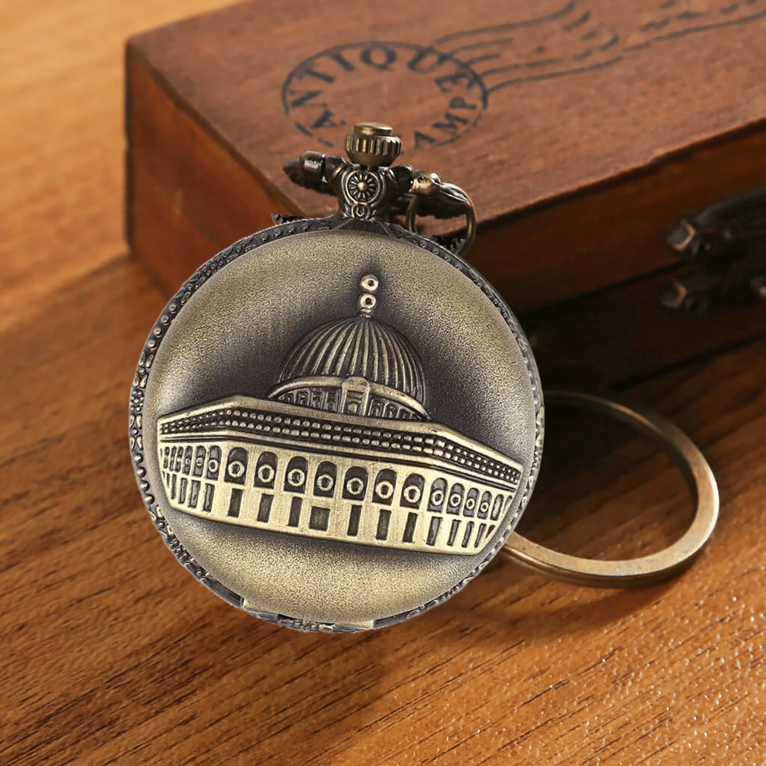     			Classic Museum Theme Pocket Watch in Bronze | Stylish Collectible Gift for Boys Girls | Durable Keychain Style