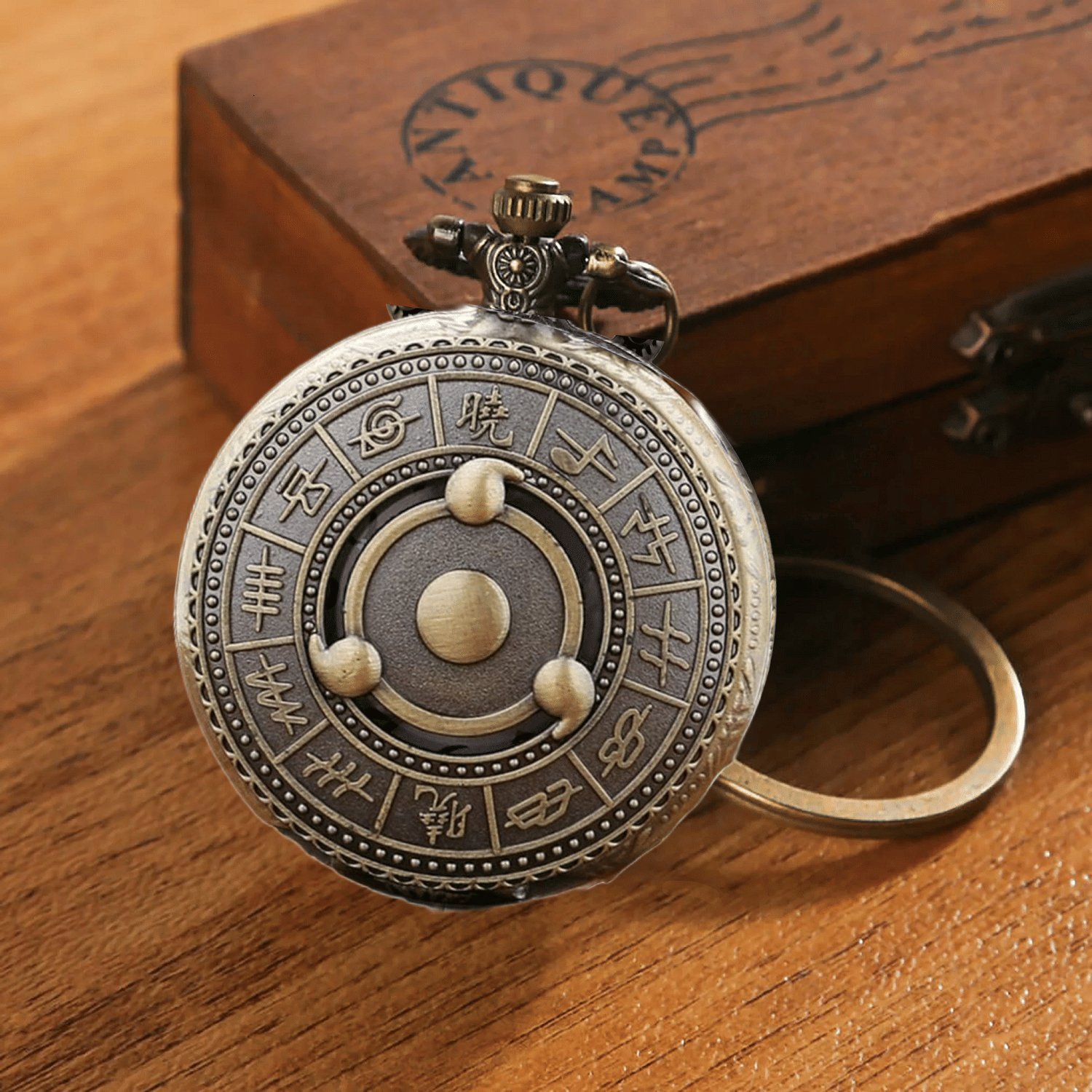 Anime Style Naruto Sharingan Pocket Watch in Bronze | Great Gift for Kids Boys Girls | Vintage Bag Accessory Anime Style Naruto Sharingan Pocket Watch in Bronze | Great Gift for Kids Boys Girls | Vintage Bag Accessory