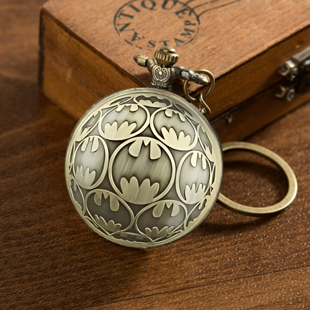 Batman Pocket Watch Keychain for Kids Boys | Stylish Superhero Design | Durable Gift & School Bag Accessory Batman Pocket Watch Keychain for Kids Boys | Stylish Superhero Design | Durable Gift & School Bag Accessory