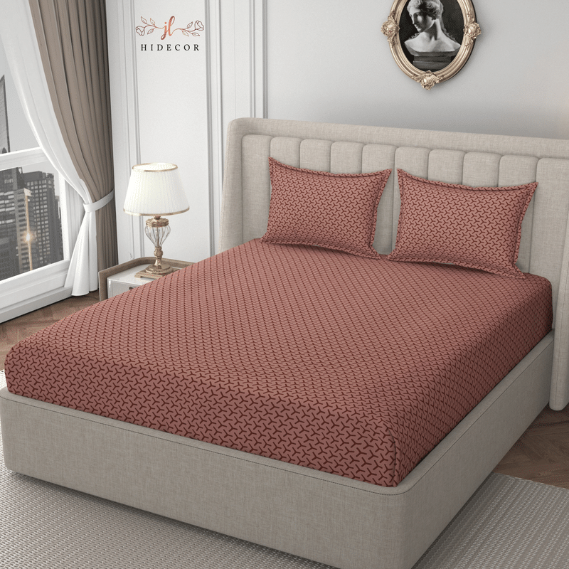     			HIDECOR Microfiber 1 Double King Bedsheet with 2 Pillow Covers ( Brown )