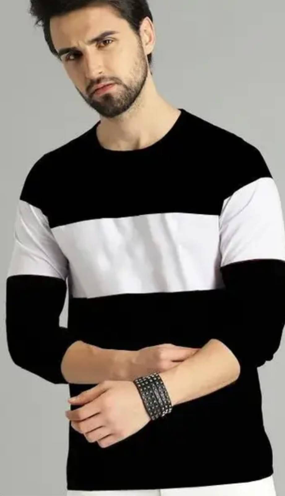Leo Perky - Fashion with joy Cotton Blend Regular Fit Colorblock Full Sleeves Men's Round T-Shirt - Multicolor ( Pack of 1 )     			Leo Perky - Fashion with joy Cotton Blend Regular Fit Colorblock Full Sleeves Men's Round T-Shirt - Multicolor ( Pack of 1 )