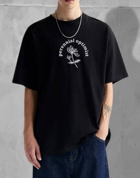 Leo Perky - Fashion with joy Cotton Blend Oversized Fit Printed Half Sleeves Men's Round T-Shirt - Black ( Pack of 1 ) Leo Perky - Fashion with joy Cotton Blend Oversized Fit Printed Half Sleeves Men's Round T-Shirt - Black ( Pack of 1 )
