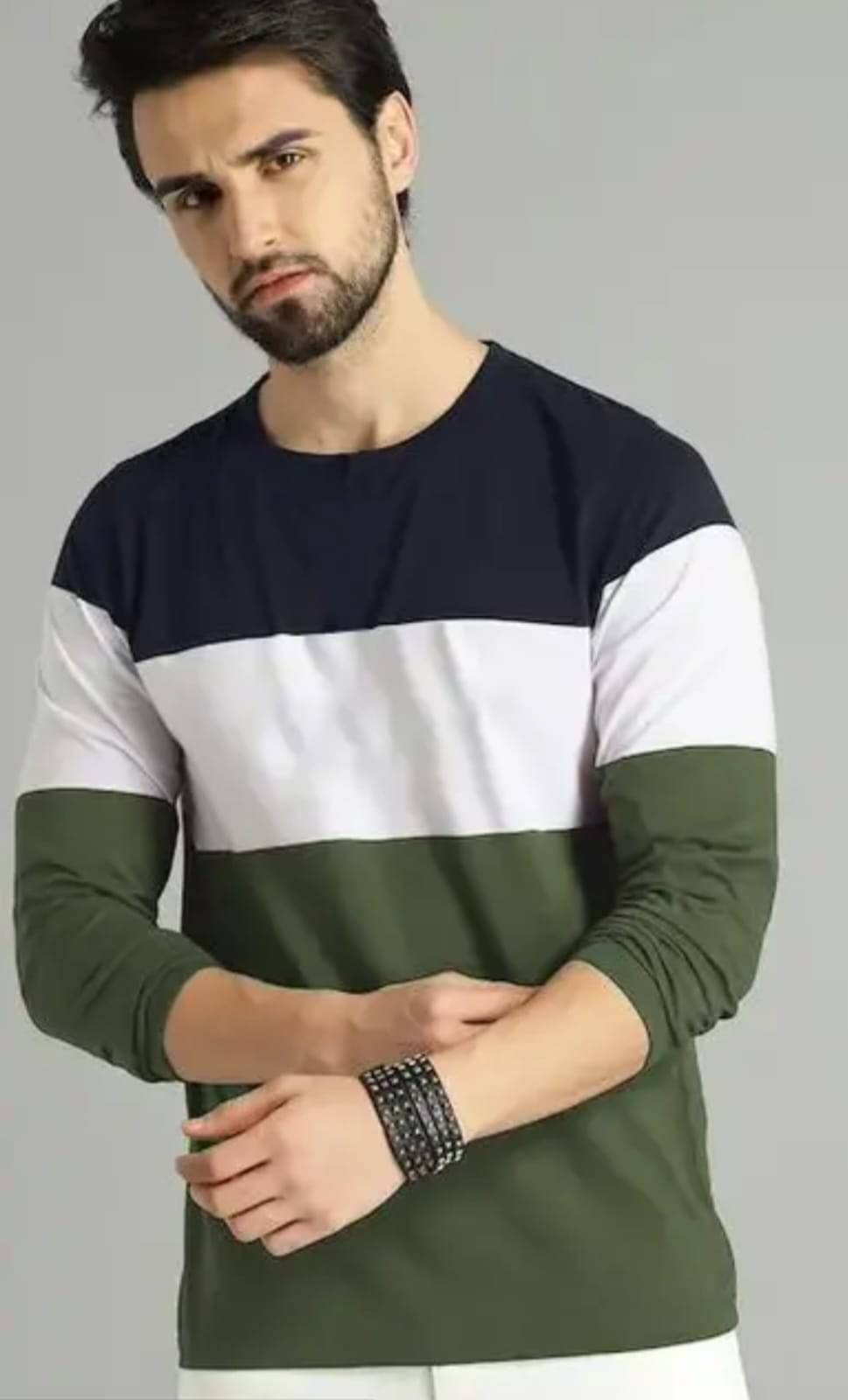    			Leo Perky - Fashion with joy Cotton Blend Regular Fit Colorblock Full Sleeves Men's Round T-Shirt - Multicolor ( Pack of 1 )