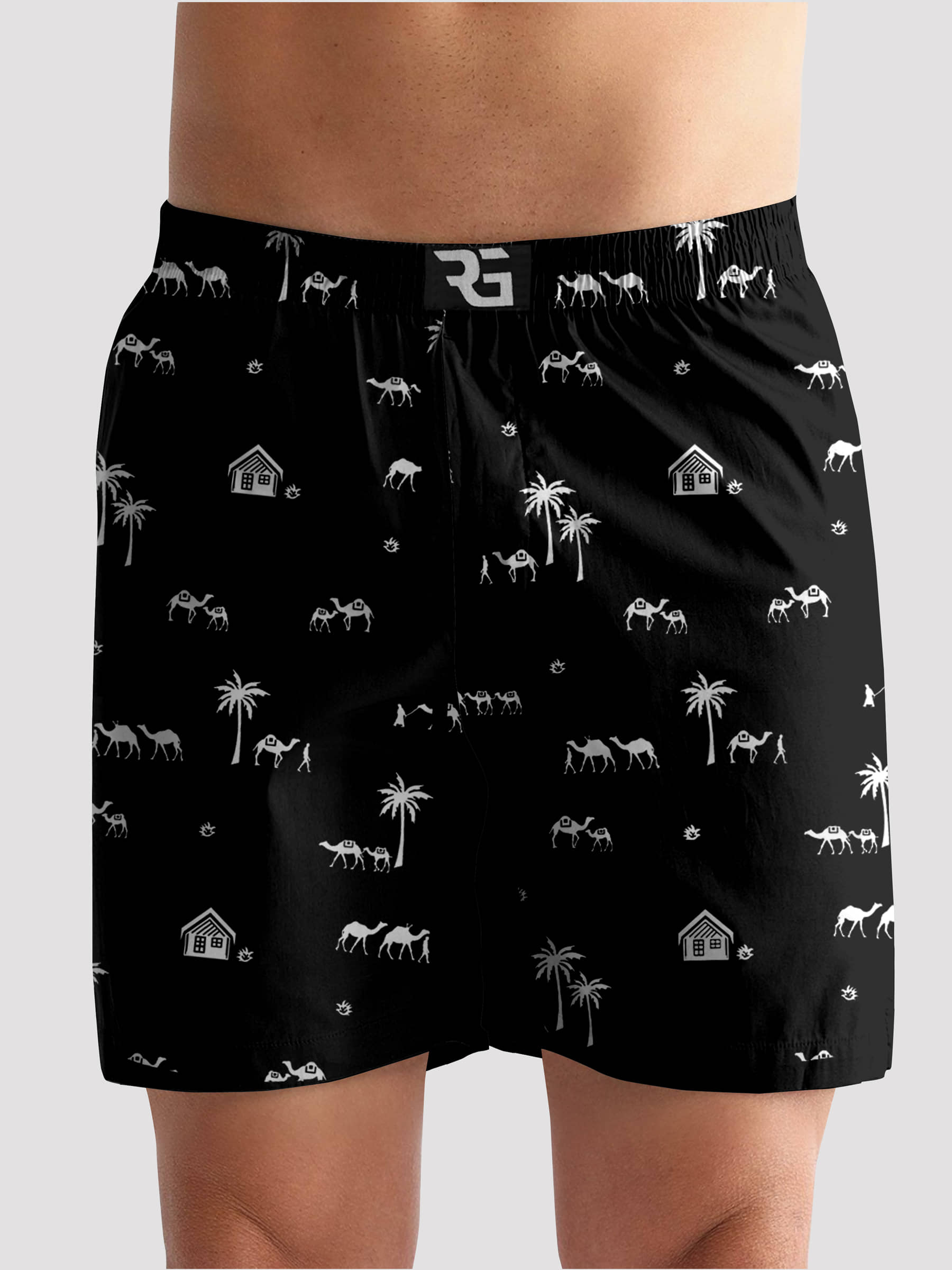 Riglozi Pack of 1 Cotton Boxers For Men's ( Black )