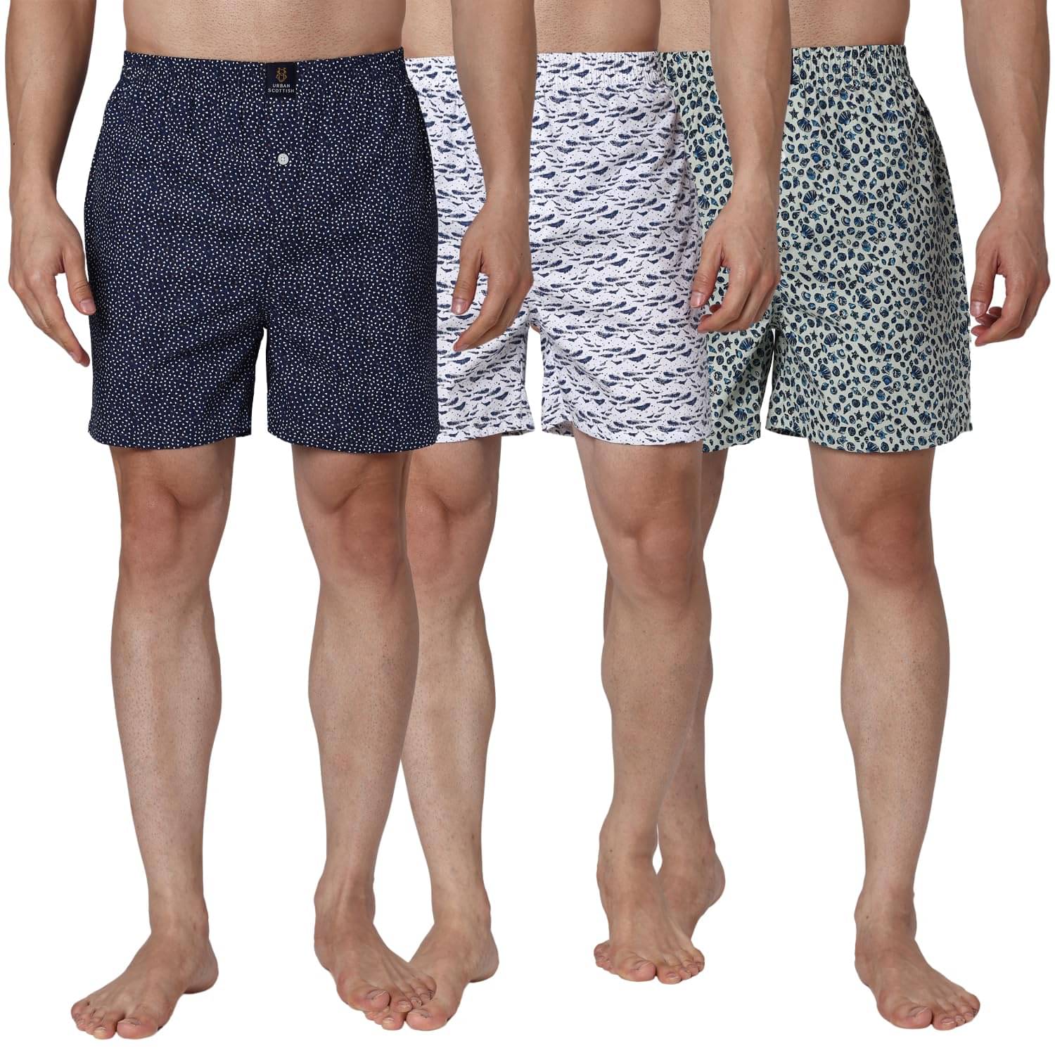URBAN SCOTTISH Pack of 3 Cotton Boxers For Men's ( Multicolor ) URBAN SCOTTISH Pack of 3 Cotton Boxers For Men's ( Multicolor )