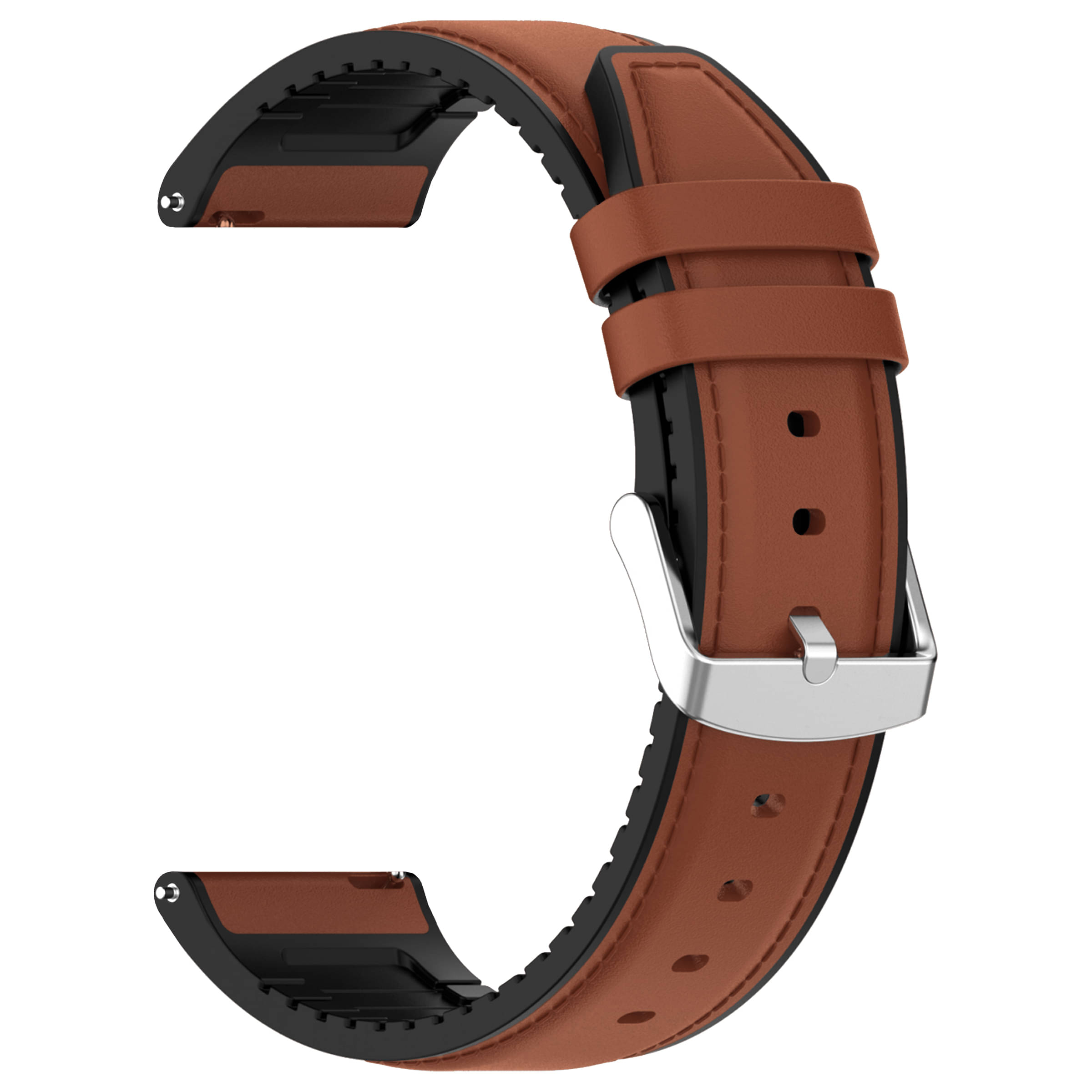     			ACM Watch Strap Leather Silicone 22mm compatible with Urban Revolt Smartwatch Belt Luxury Band Brown