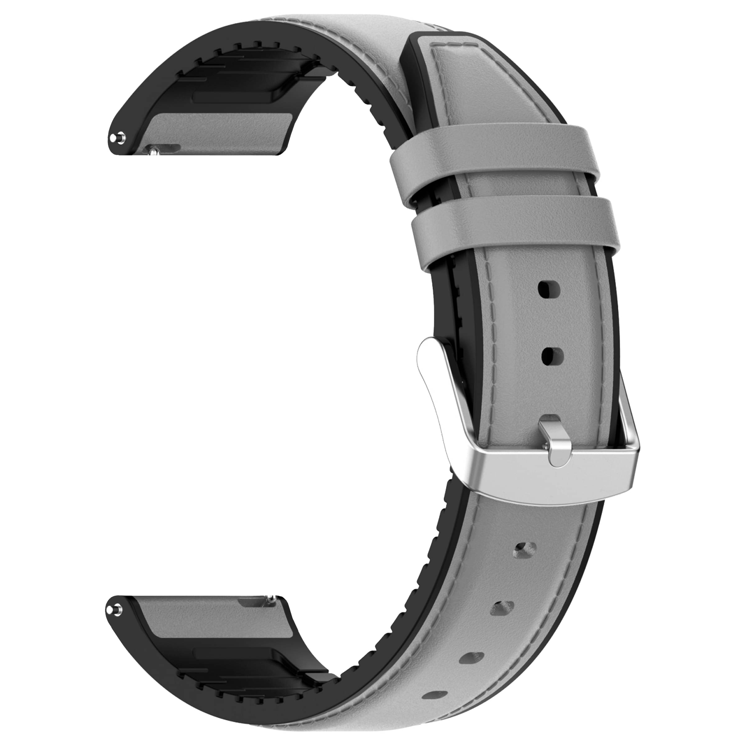     			ACM Watch Strap Leather Silicone 22mm compatible with Polar Grit X Pro Titan Smartwatch Belt Luxury Band Grey