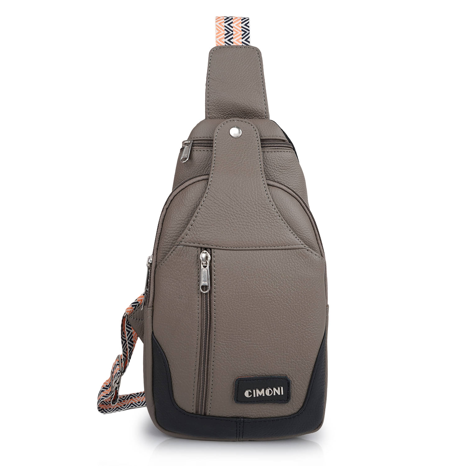     			CIMONI Brown Colorblocked Messenger Bag