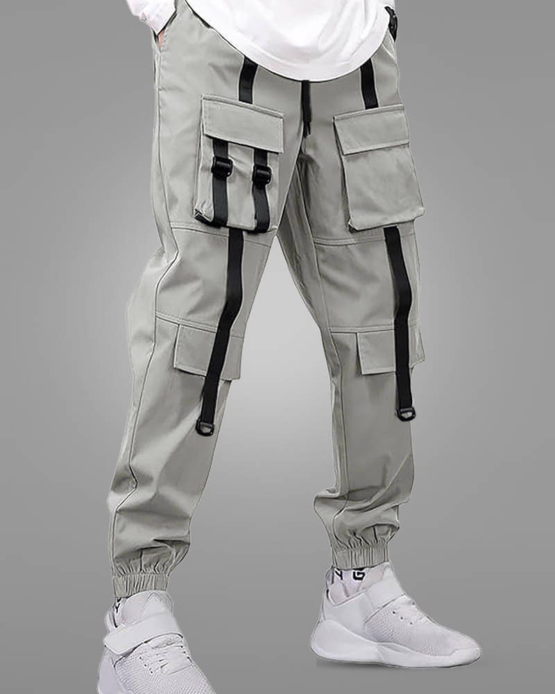     			Eyebogler Regular Flat Men's Cargos - Light Grey ( Pack of 1 )