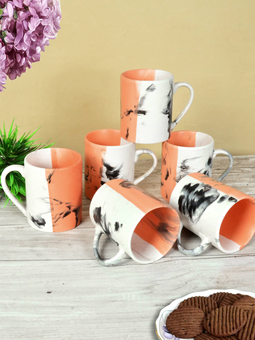     			FABINALIV FLMUG-1001 Ceramic Coffee Mug 280 mL ( Pack of 6 )