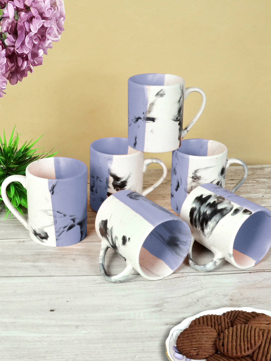     			FABINALIV FLMUG-1003 Ceramic Coffee Mug 280 mL ( Pack of 6 )