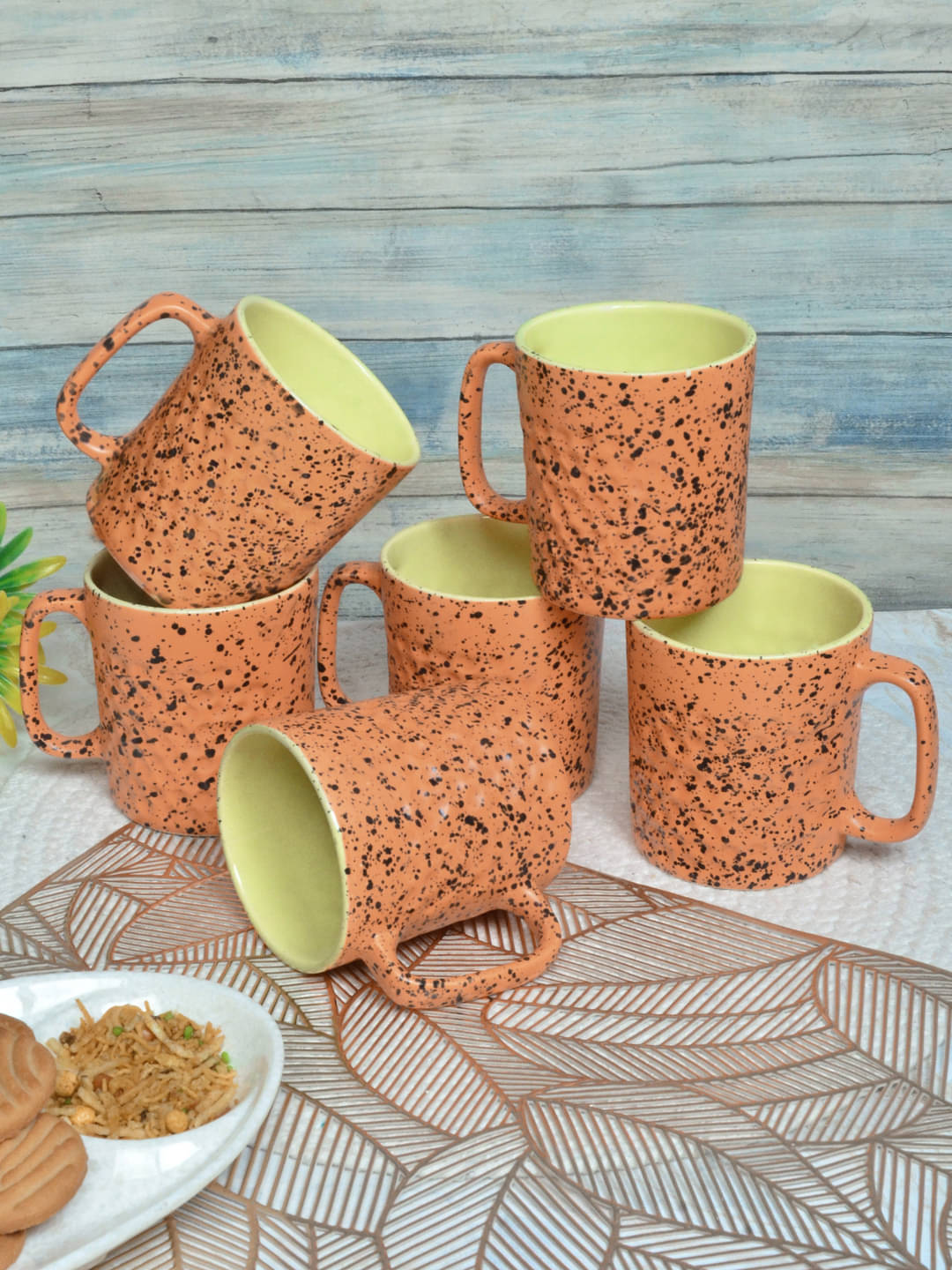     			FABINALIV FLMUG-1052 Abstract Ceramic Coffee Mug 300 mL ( Pack of 6 )