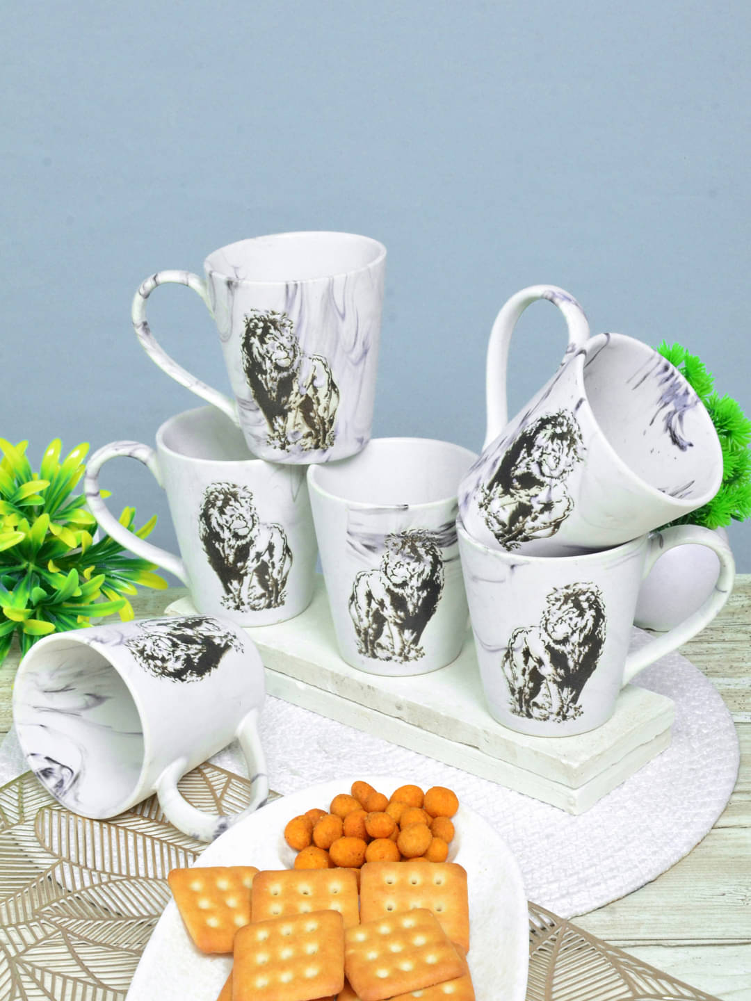     			FABINALIV FLMUG-1067 Abstract Ceramic Coffee Mug 250 mL ( Pack of 6 )