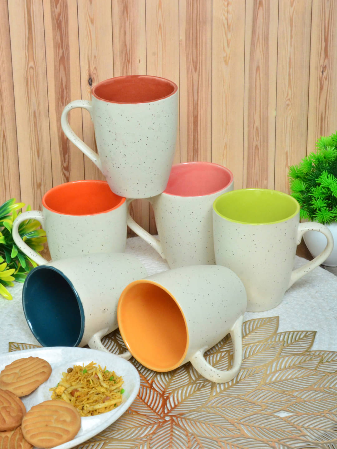     			FABINALIV FLMUG-1071 Solid Ceramic Coffee Mug 300 mL ( Pack of 6 )