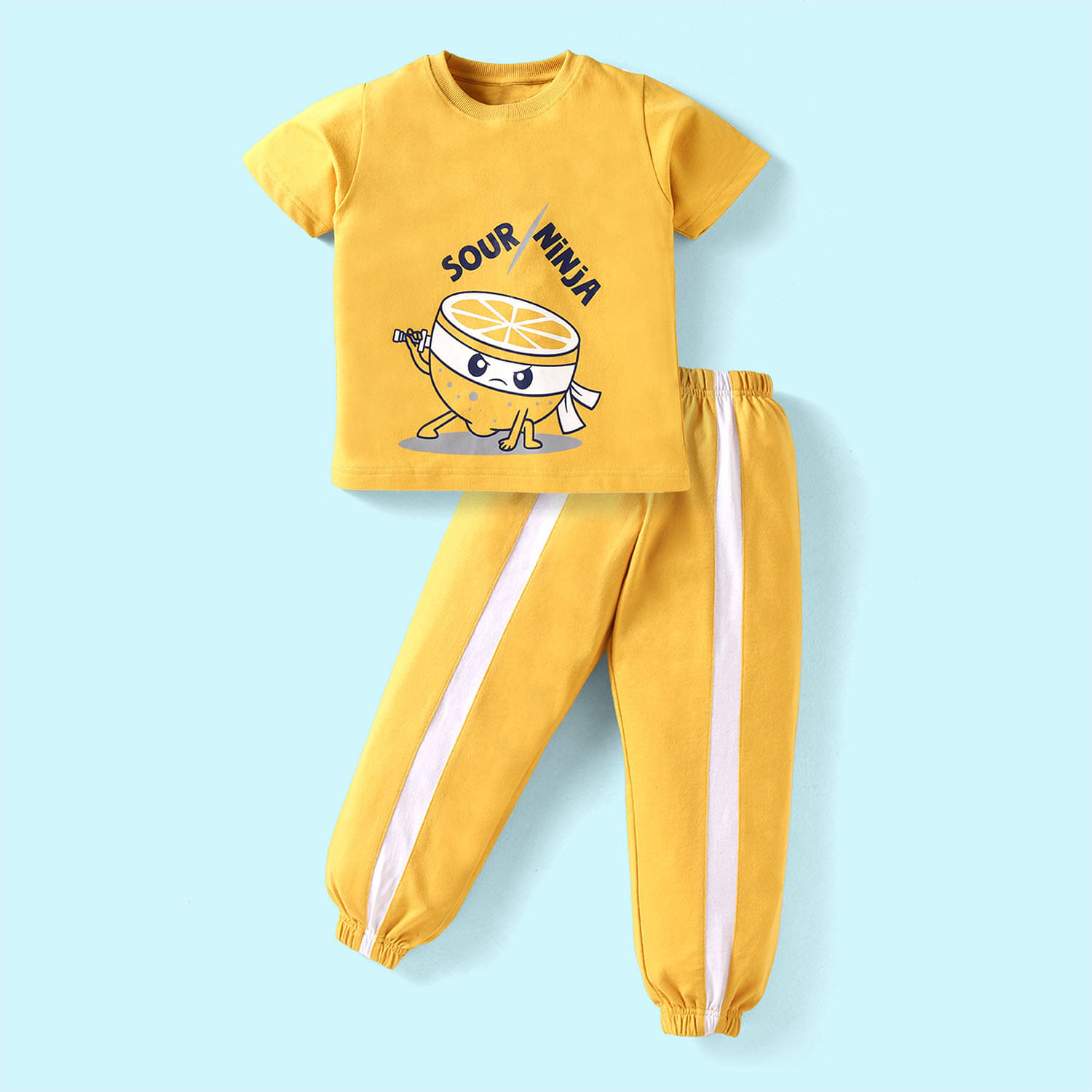     			Nite Flite Pack of 1 Girls Cotton Nightsuit Set ( Mustard )