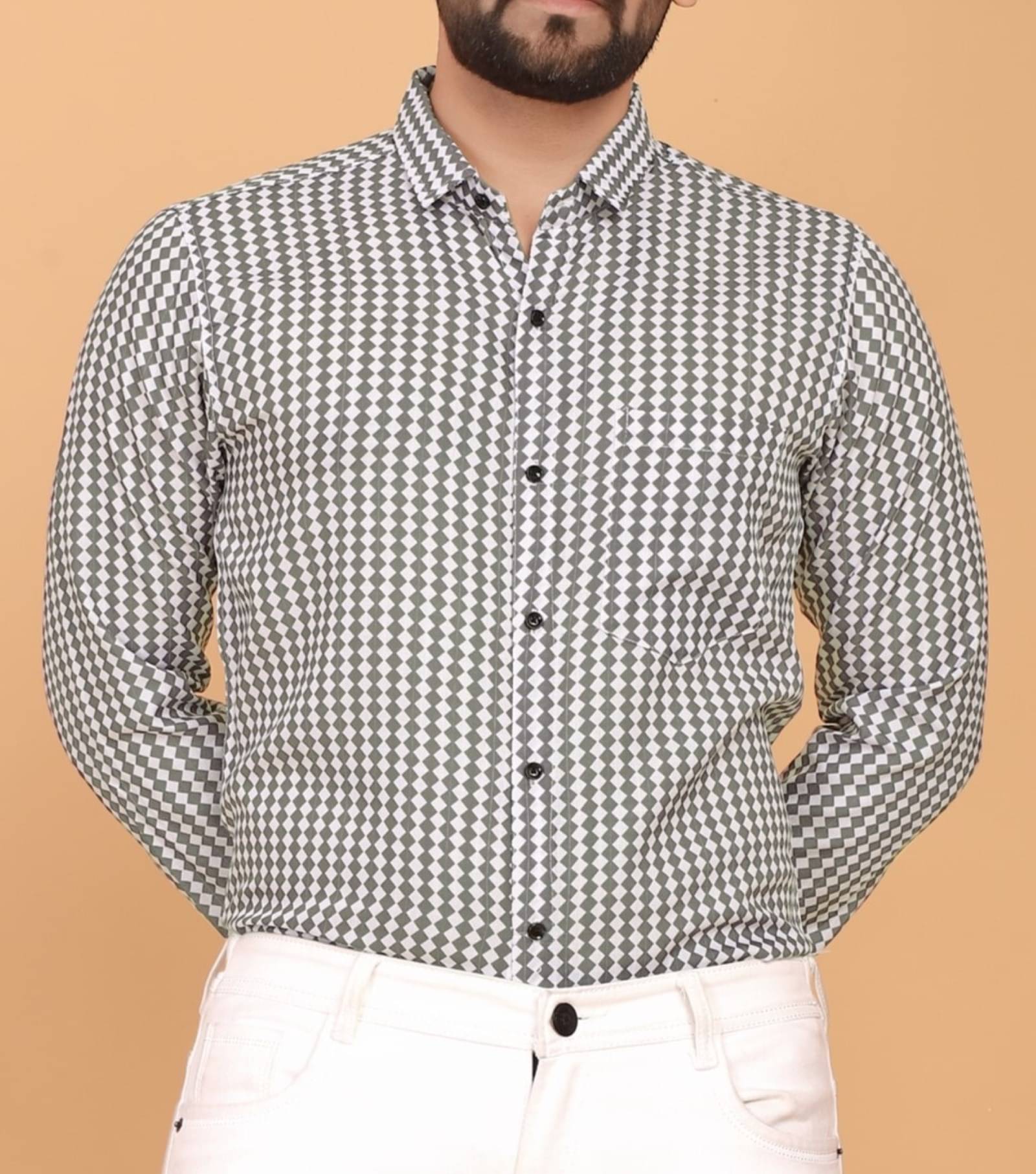     			STI Poly Cotton Regular Fit Checks Full Sleeves Men's Casual Shirt - Grey ( Pack of 1 )