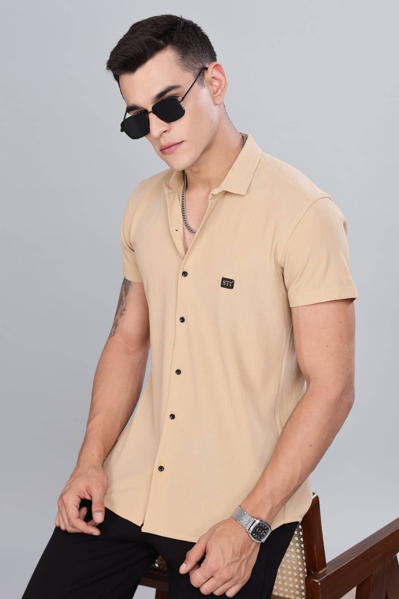 STI Polyester Regular Fit Self Design Half Sleeves Men's Casual Shirt - Grey ( Pack of 1 ) STI Polyester Regular Fit Self Design Half Sleeves Men's Casual Shirt - Grey ( Pack of 1 )