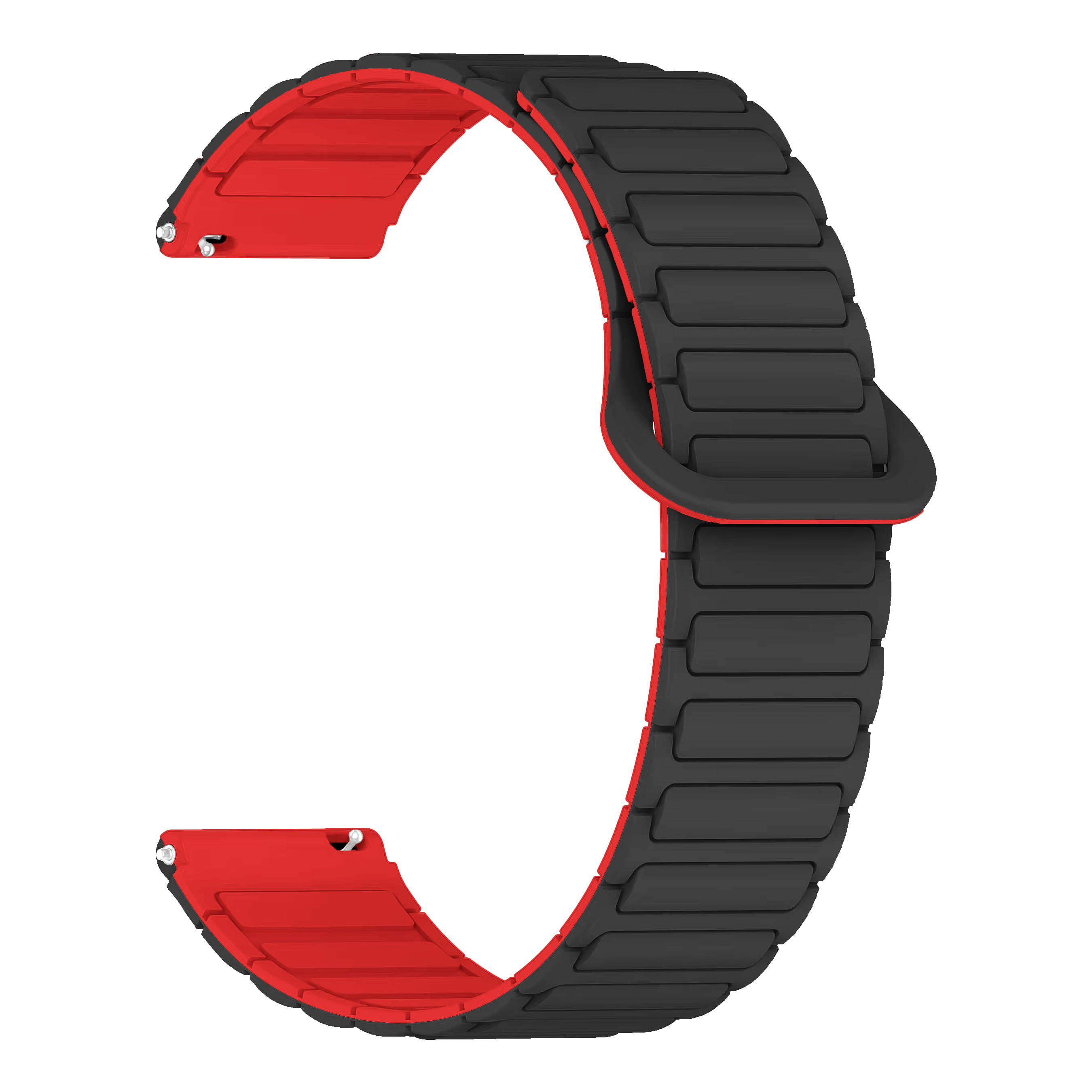     			ACM Watch Strap Magnetic Silicone 22mm compatible with Play Playfit Flaunt 2 Smartwatch Luxury Colorful Band Black with Red