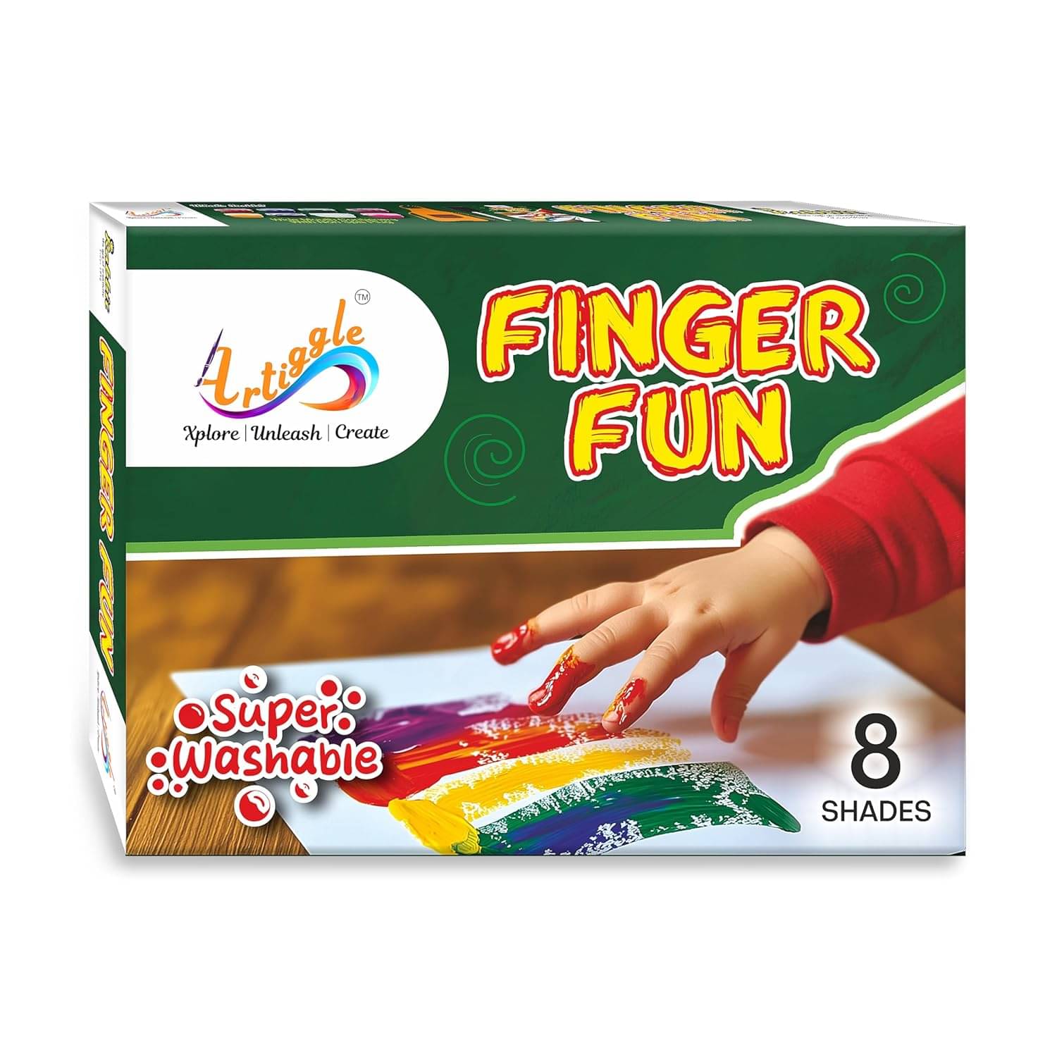     			Artiggle Finger Paint | Non Toxic, Child Safe, Washable Water Colors for Kids | Art Supplies for Children 2 Years and Above | Art & Craft Kit for Kids -Gifts for Girls & Boys Ages 3, 4, 5, 6, 7,