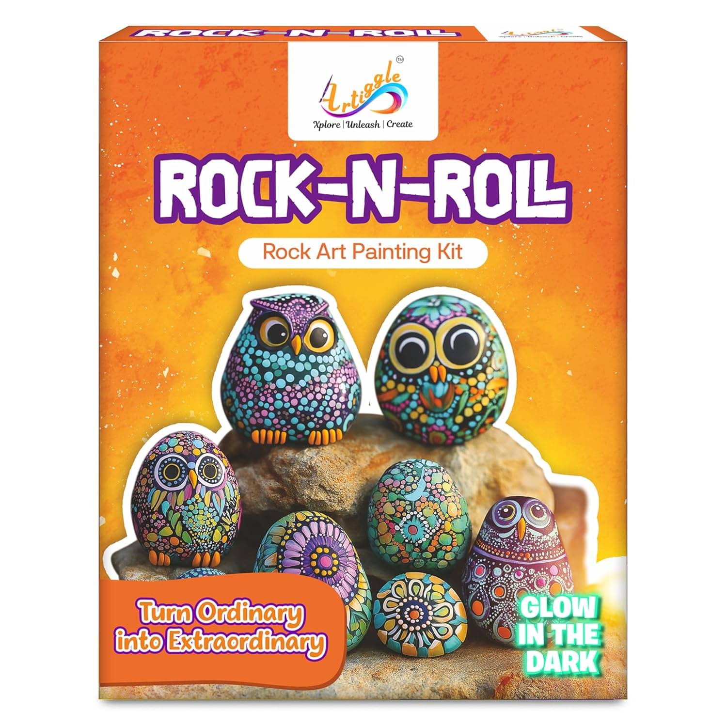 Artiggle Rock-N-Roll DIY Rock Art Painting Kit | Activity Kit for All Ages Kid | Gifts for Kids | Mess-Free Art & Craft Activity for Girls & Boys | Creative Activity | Coloring and Painting Kits Artiggle Rock-N-Roll DIY Rock Art Painting Kit | Activity Kit for All Ages Kid | Gifts for Kids | Mess-Free Art & Craft Activity for Girls & Boys | Creative Activity | Coloring and Painting Kits