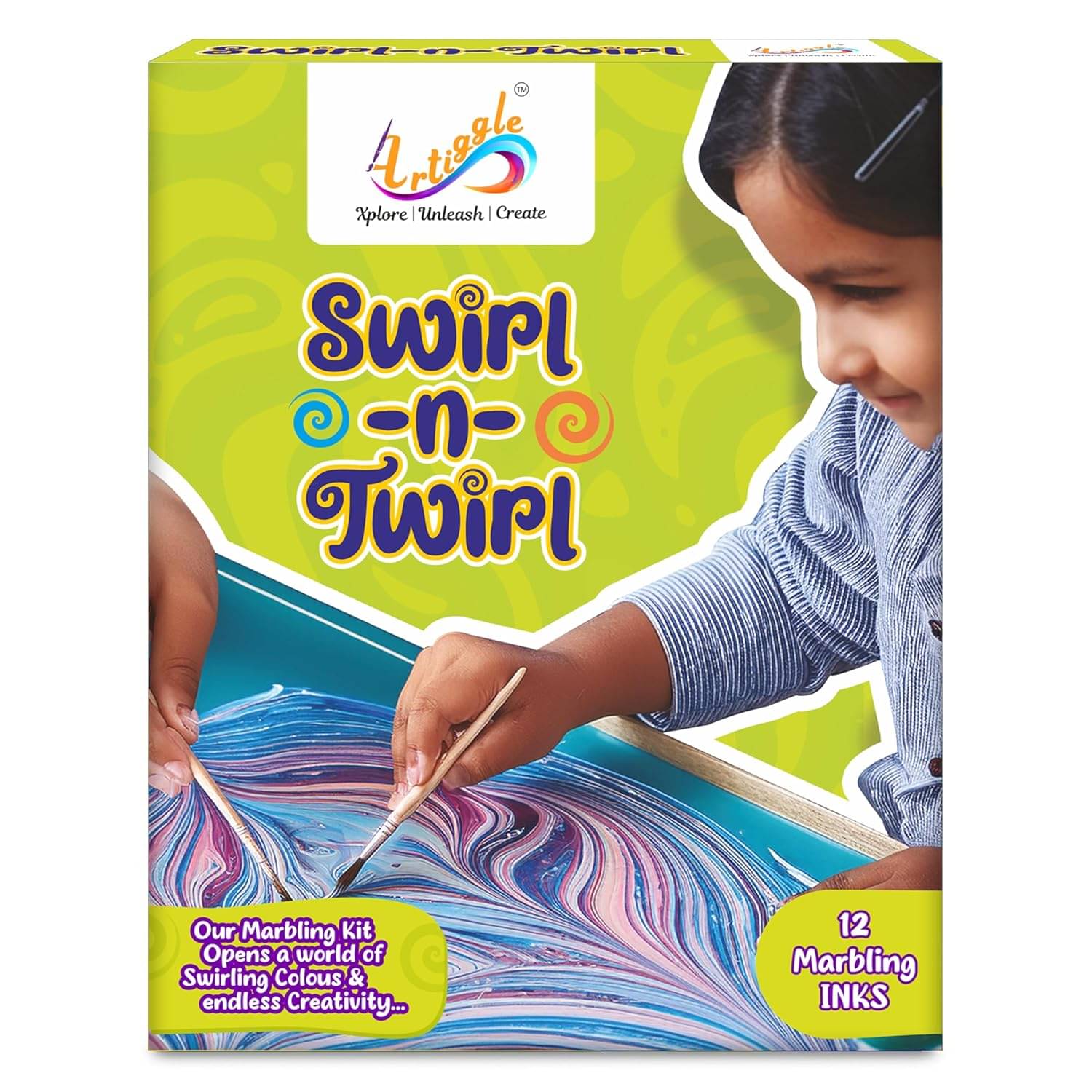 Artiggle Swirl-N-Twirl DIY Marbling Paint Kit for Kids I Arts and Crafts kitI Water Marbling Kit for Kids | Coloring & Painting Kit |Gifts for All Ages Artiggle Swirl-N-Twirl DIY Marbling Paint Kit for Kids I Arts and Crafts kitI Water Marbling Kit for Kids | Coloring & Painting Kit |Gifts for All Ages