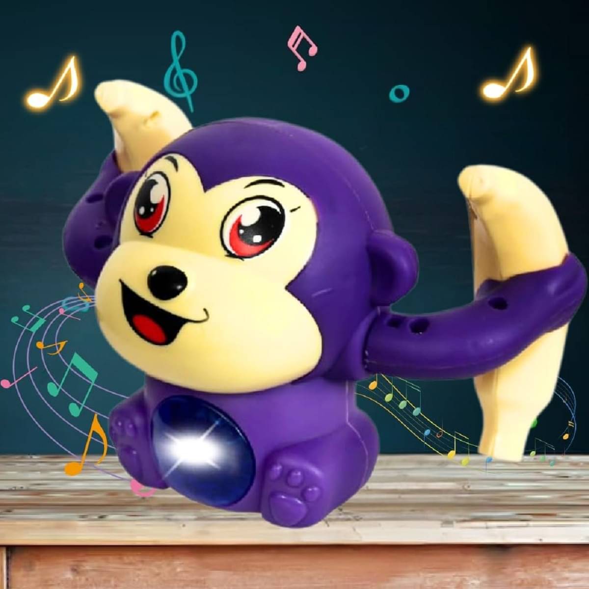     			DENFE  Dancing Monkey Musical Toy for Kids Baby Spinning Rolling Doll Tumble Toy with Voice Control Musical Light and Sound Effects with Sensor  - Multicolor