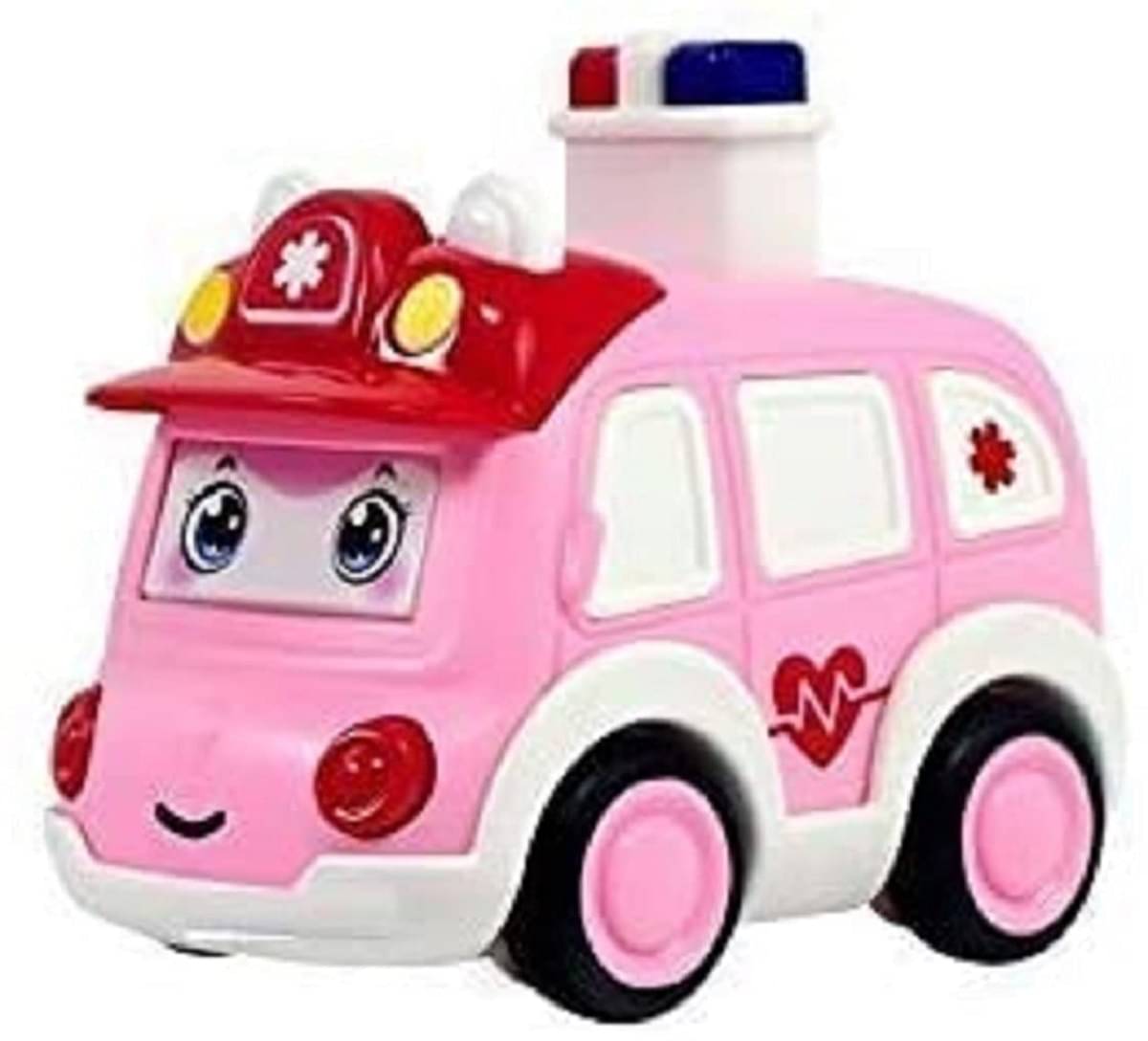     			DENFE  Unbreakable Cartoon Friction Power Toy Vehicles Toy Press and Go Ambulance  Car Toy for Kids Crawling Toys for Kids (Pack of 1)