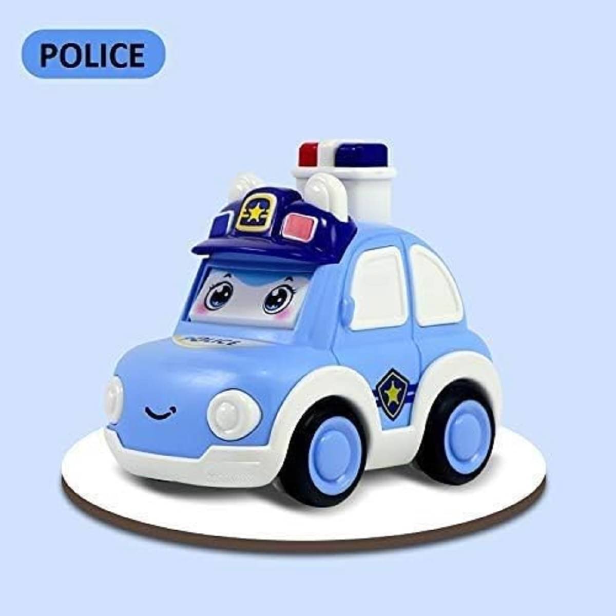 DENFE Unbreakable Cartoon Friction Power Toy Vehicles Toy Press and Go Police Car Toy for Kids Crawling Toys for Kids (Pack of 1) DENFE Unbreakable Cartoon Friction Power Toy Vehicles Toy Press and Go Police Car Toy for Kids Crawling Toys for Kids (Pack of 1)