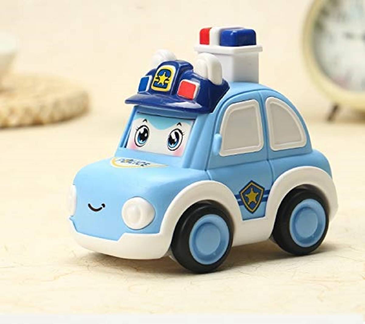     			DENFE  Unbreakable Cartoon Friction Power Toy Vehicles Toy Press and Go Police Car Toy for Kids Crawling Toys for Kids (Pack of 1)