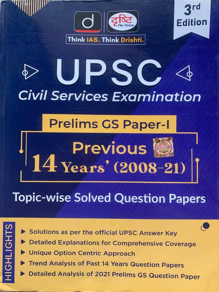     			Drishti-Upsc Civil Services Examination Previous 14 Years-Topic Wise Solved Question Paper 2008-21-3rd Edition-English Medium (Hardcover, Drishti Expe