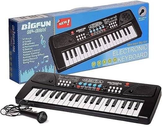    			ECLET Musical Sound Toys 37 Key Keyboard Toy with Recording and Mic and Adapter for Power | 8 Rhythms 8 Tones 6 Demos Portable Electronic Keyboard Toy Beginners Age 3 to 5 Years Boys Girls