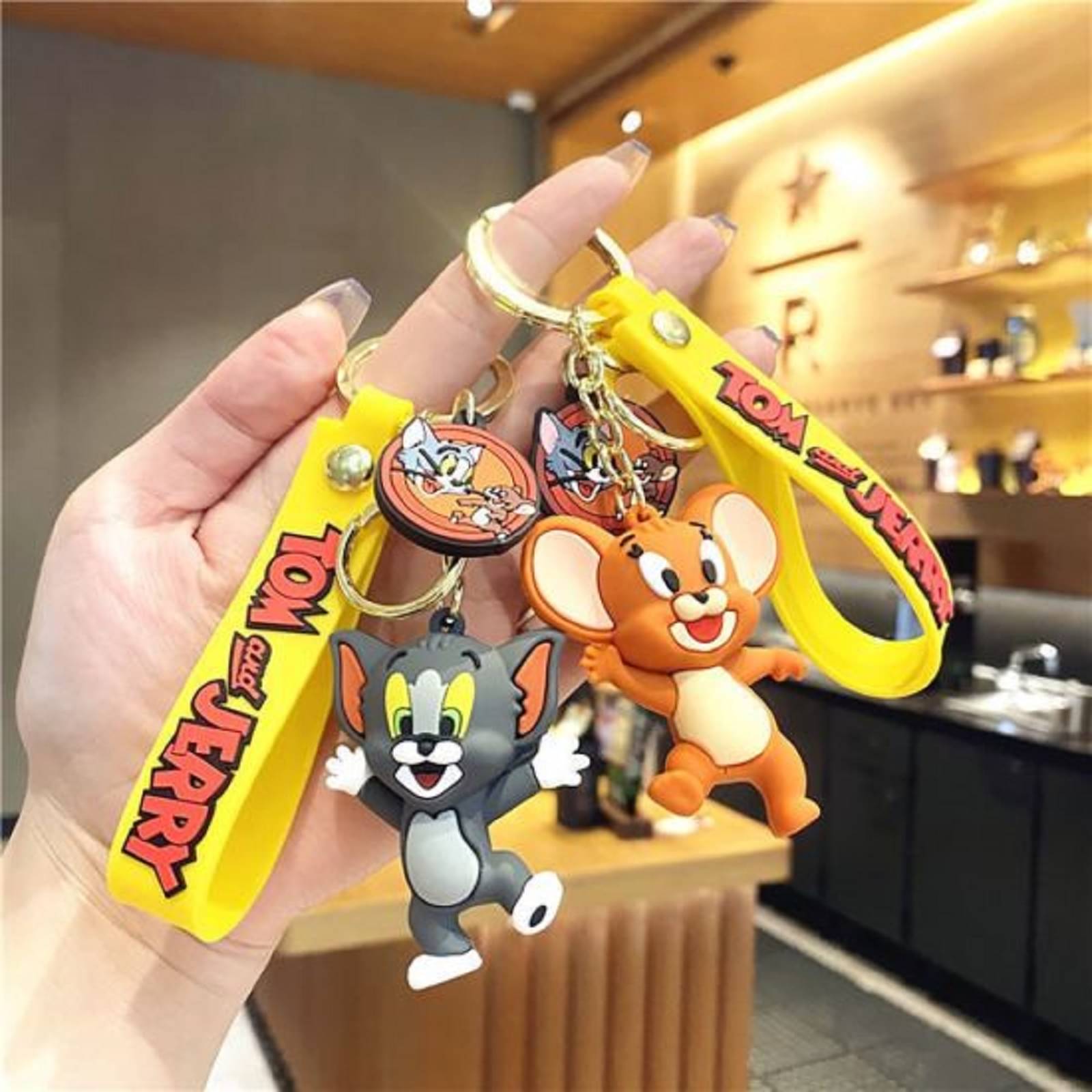 GT Gala Time Cute Yellow Tom Jerry Cartoon 3D Silicone Key Chain bag Charm For Girls and Woman Kids Key Chain GT Gala Time Cute Yellow Tom Jerry Cartoon 3D Silicone Key Chain bag Charm For Girls and Woman Kids Key Chain