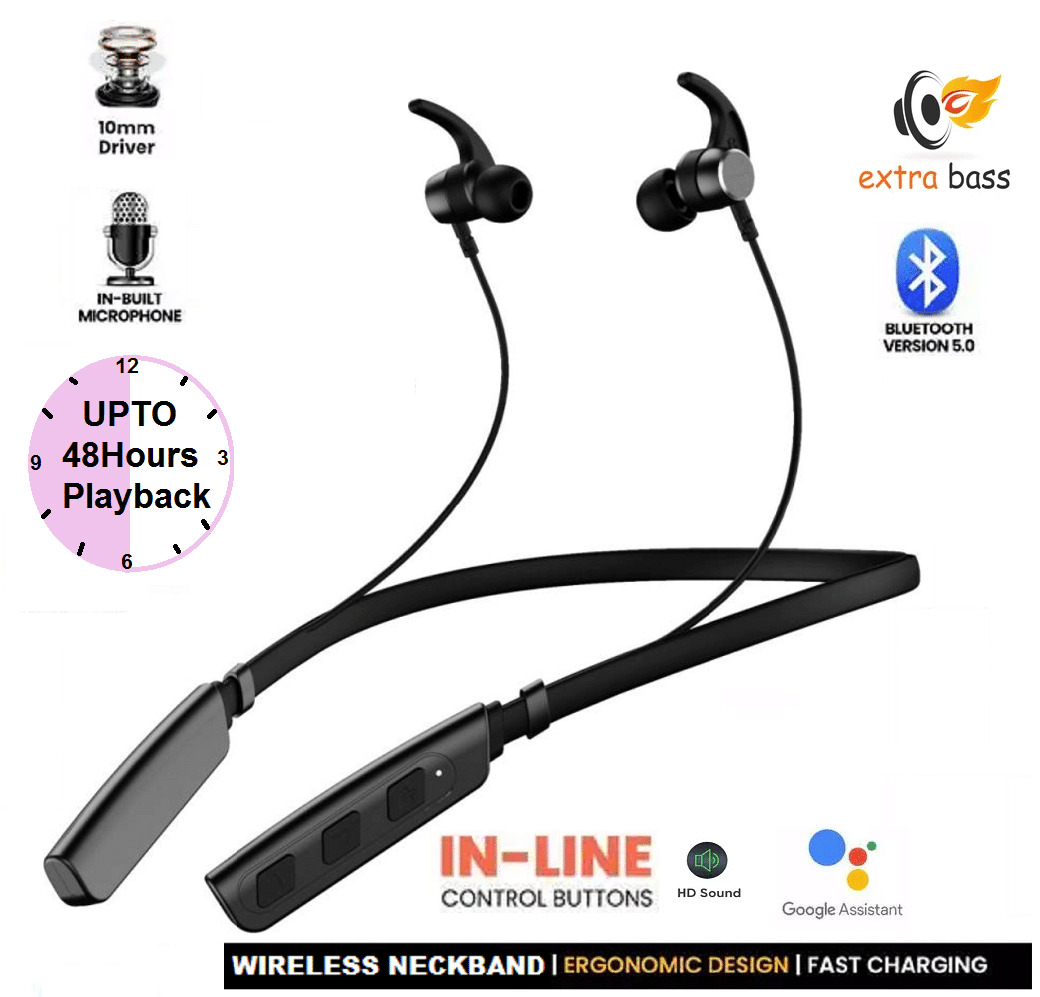     			HUG PUPPY In-the-ear Bluetooth Headset with Upto 12h Talktime Deep Bass - Black